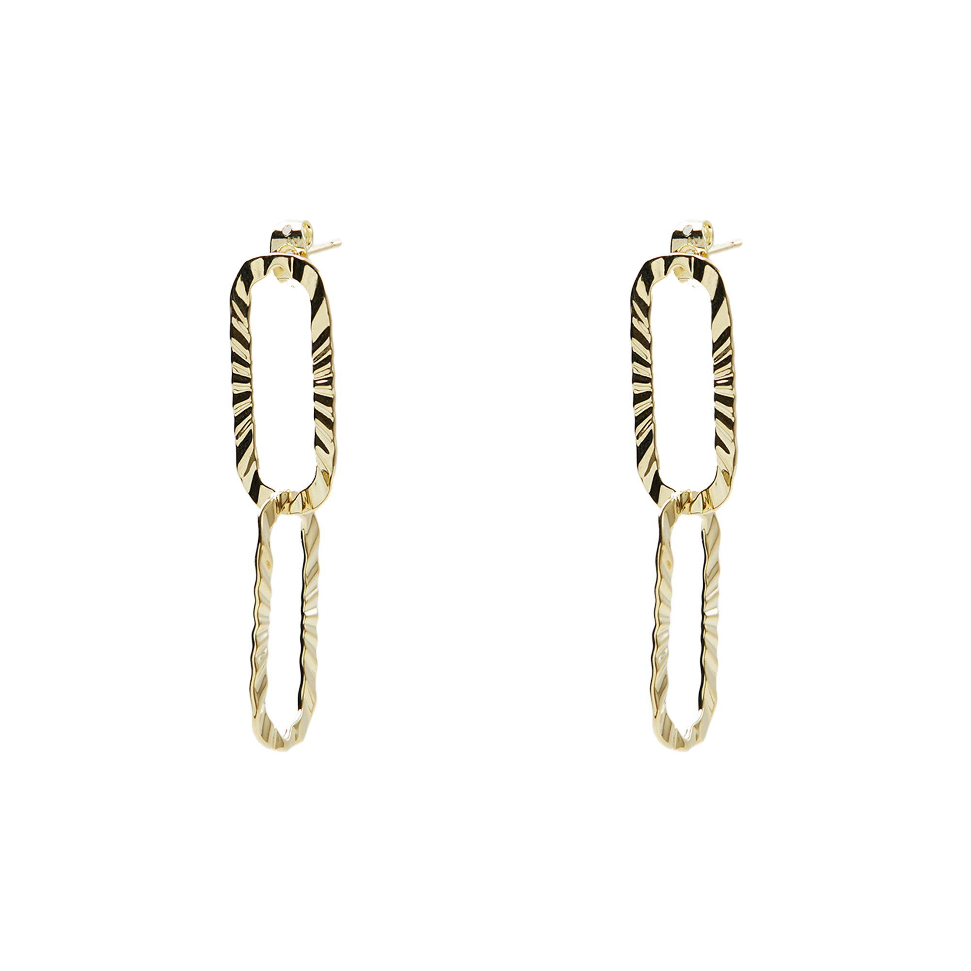 THE TEXTURED OVAL LINK EARRING