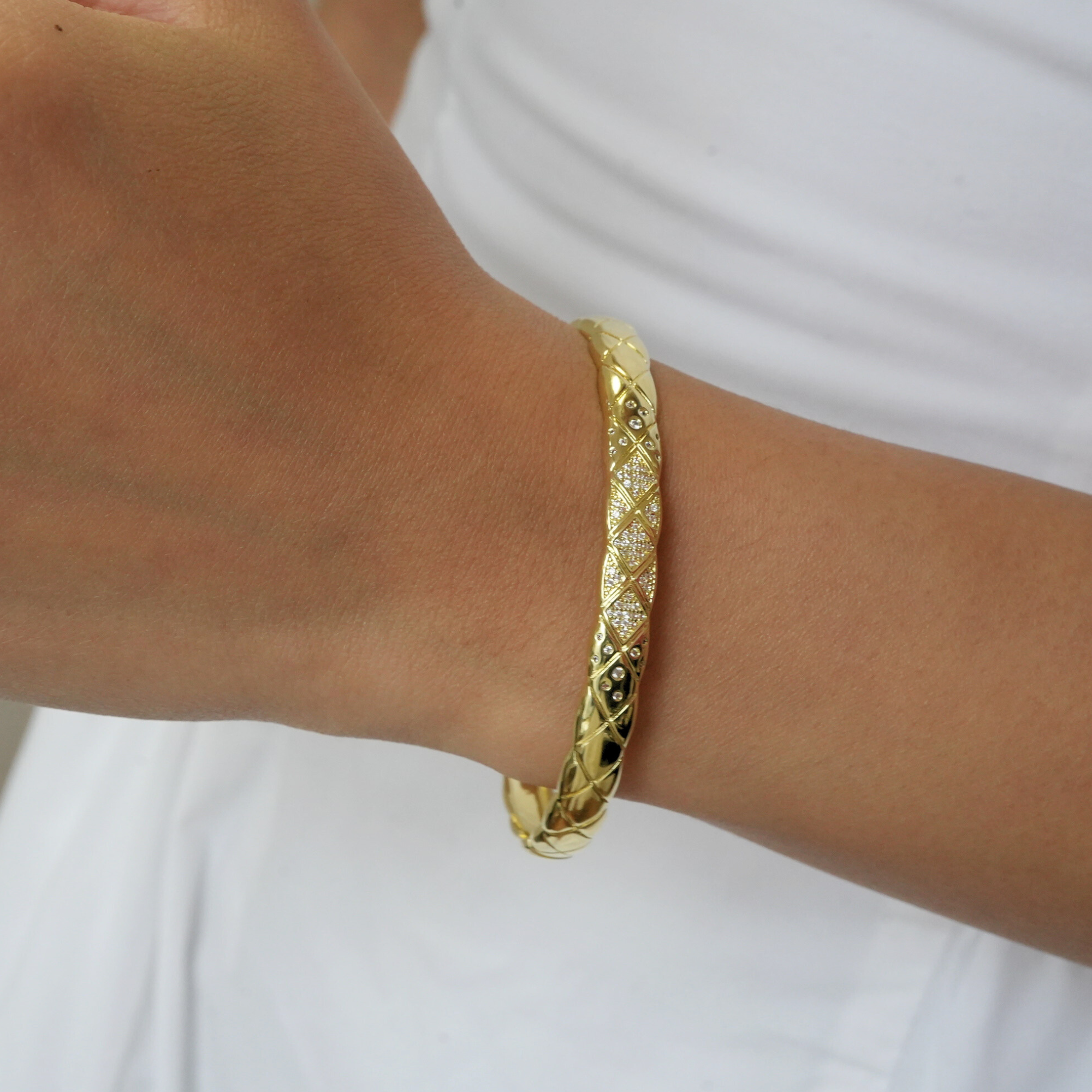 THE CZ CROSS BANGLE