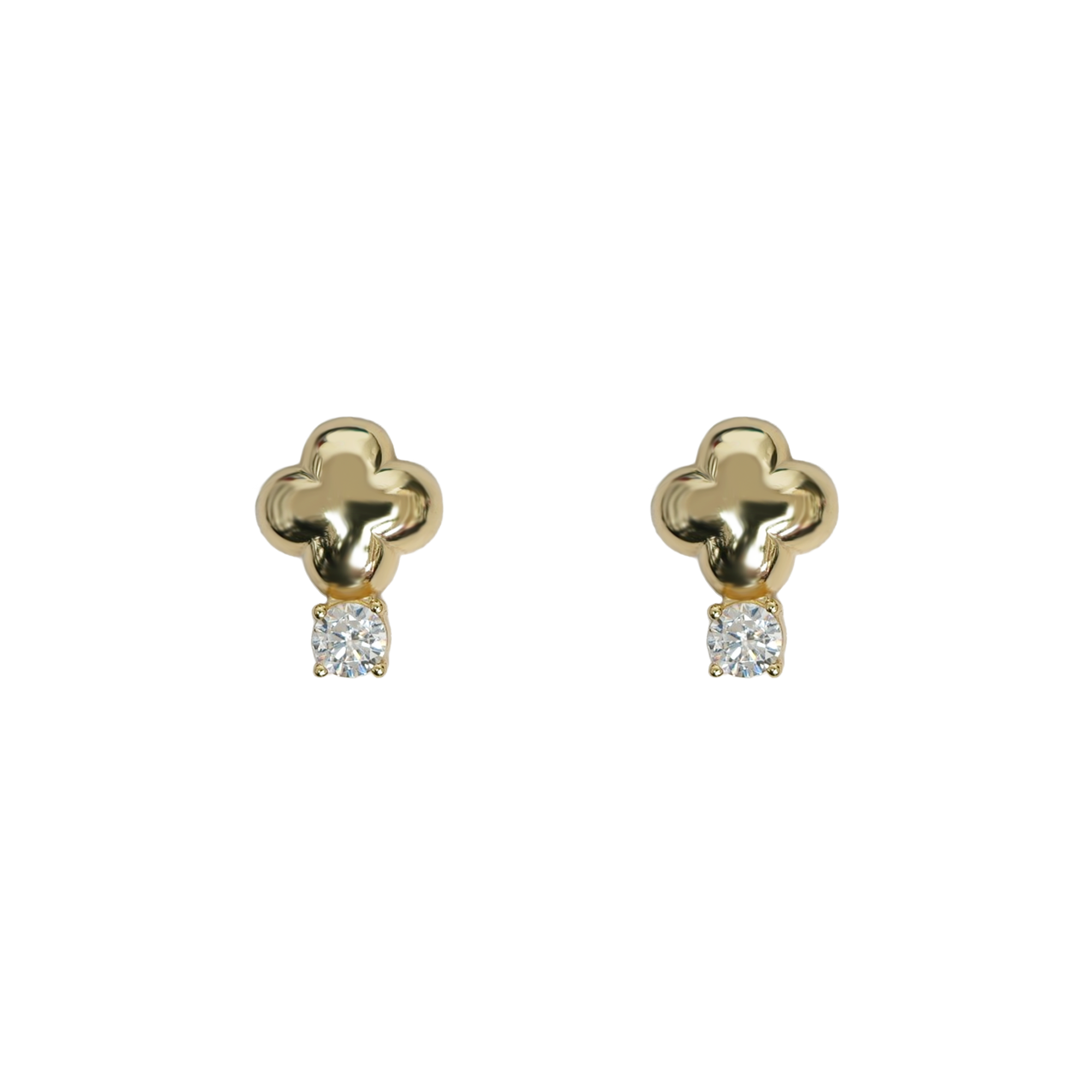 THE CZ PUFFY CLOVER STUD