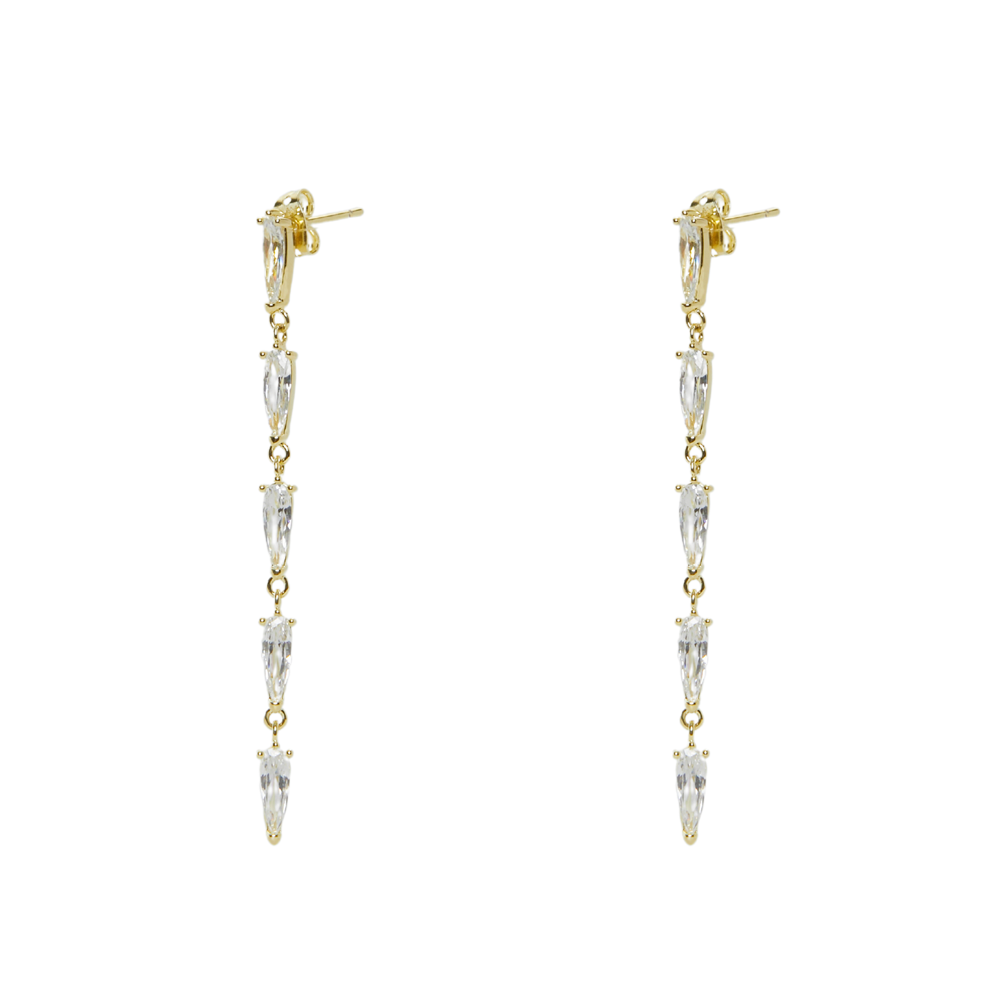 THE PEAR CZ LINEAR EARRING