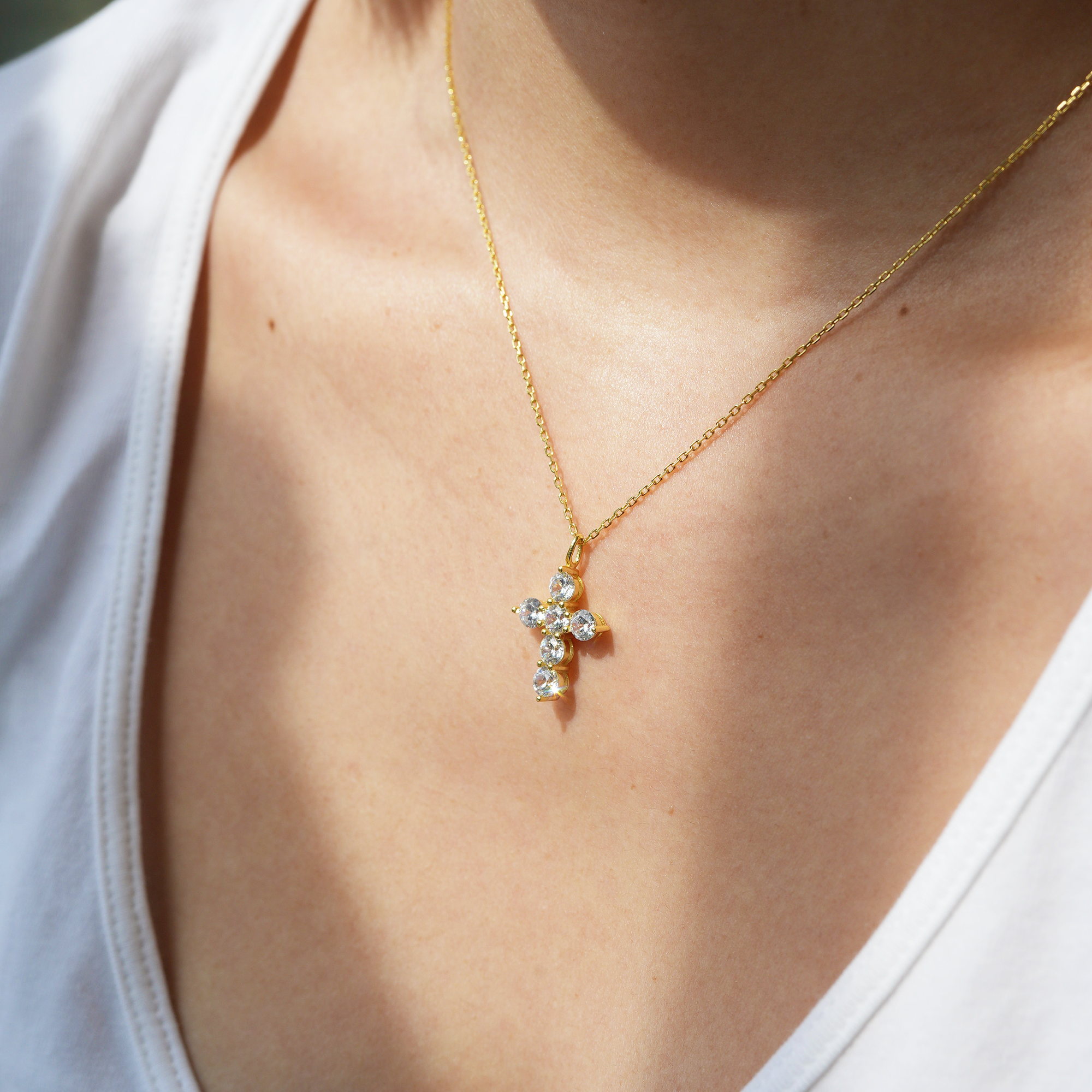 THE CZ CROSS NECKLACE