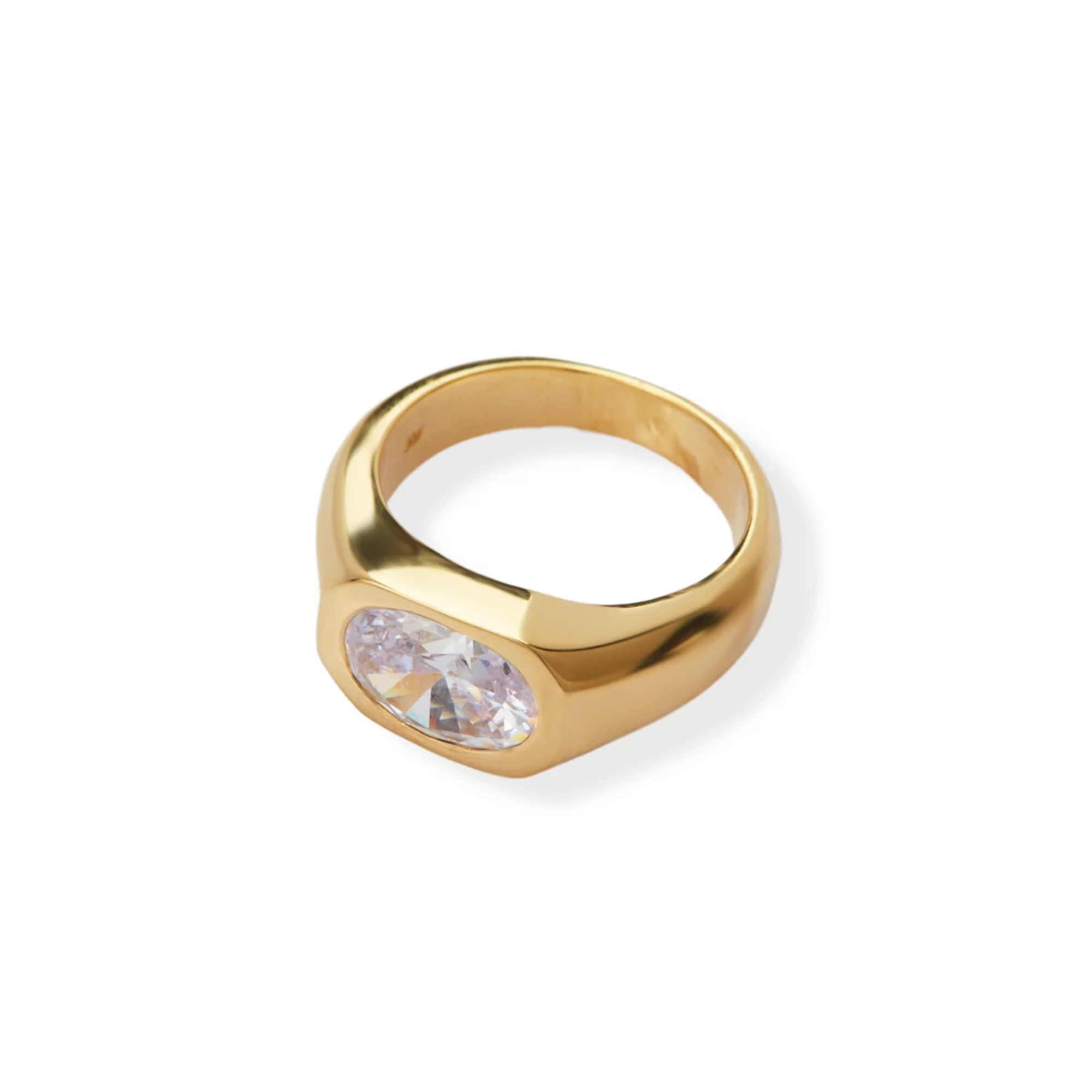 THE OVAL CZ BEZEL RING