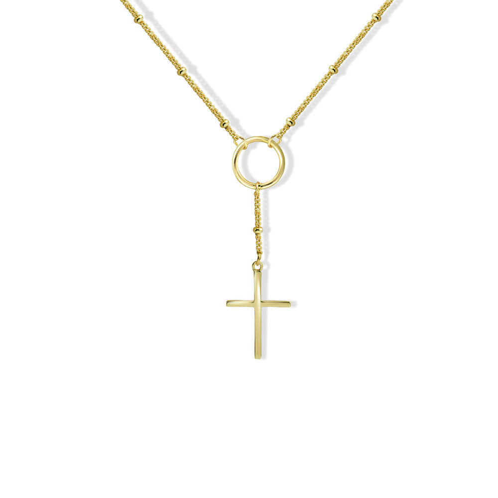 CROSS LARIAT NECKLACE