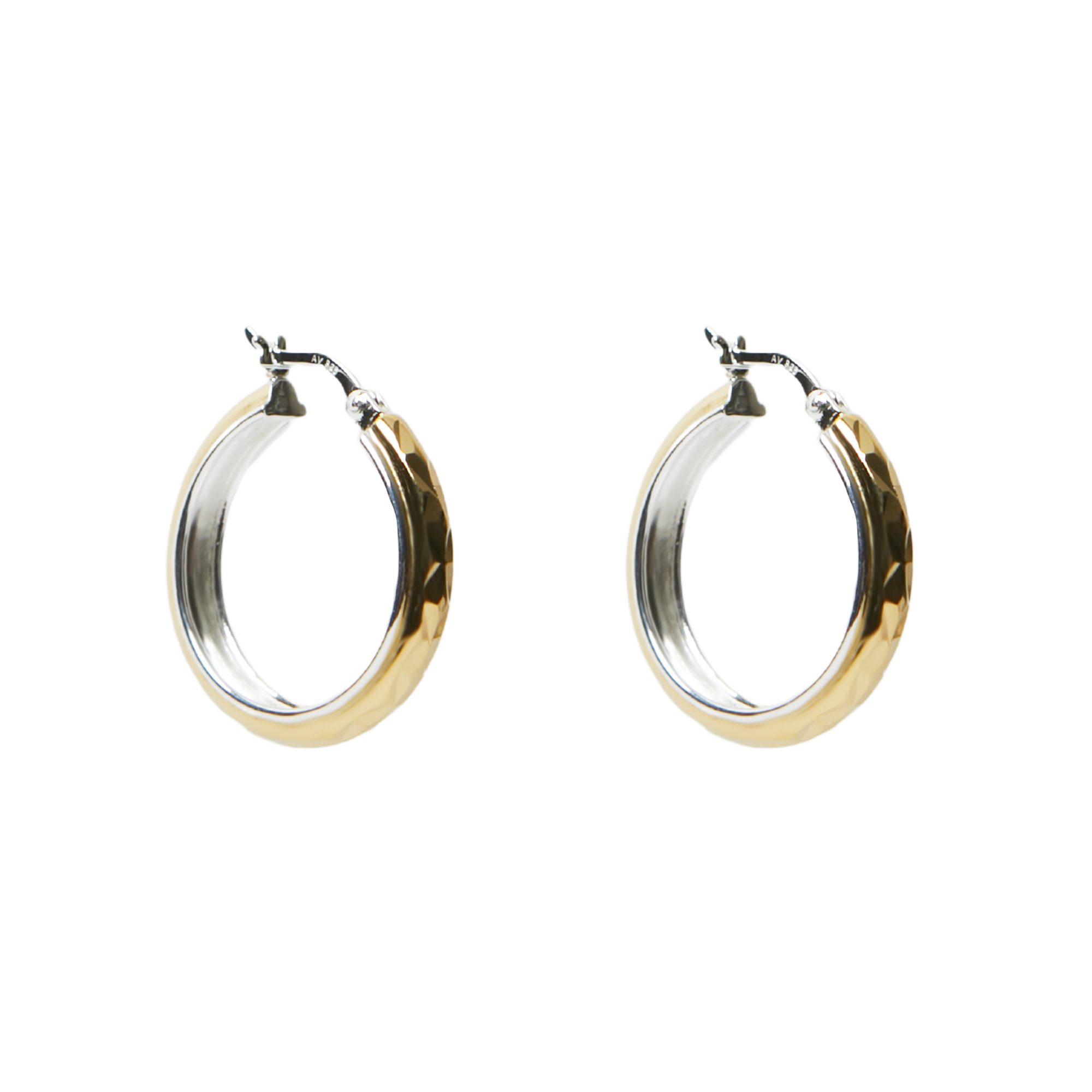 THE TWO TONE DIAMOND CUT HOOP