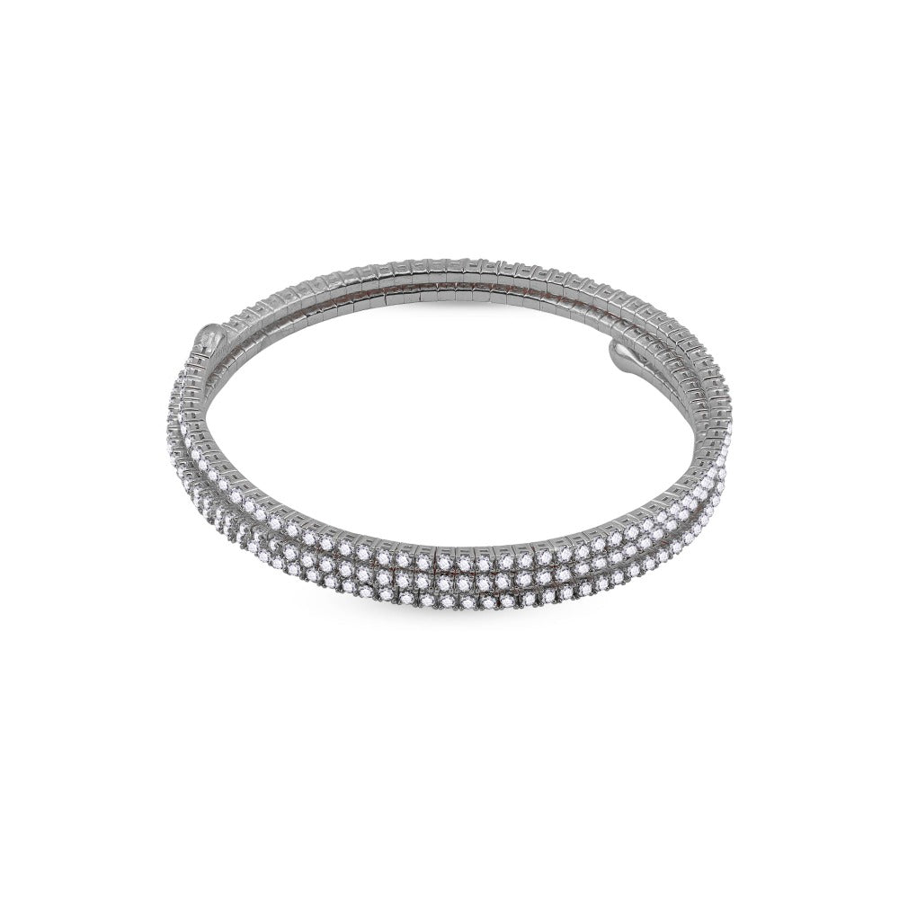 THE THREE ROW CZ CUFF