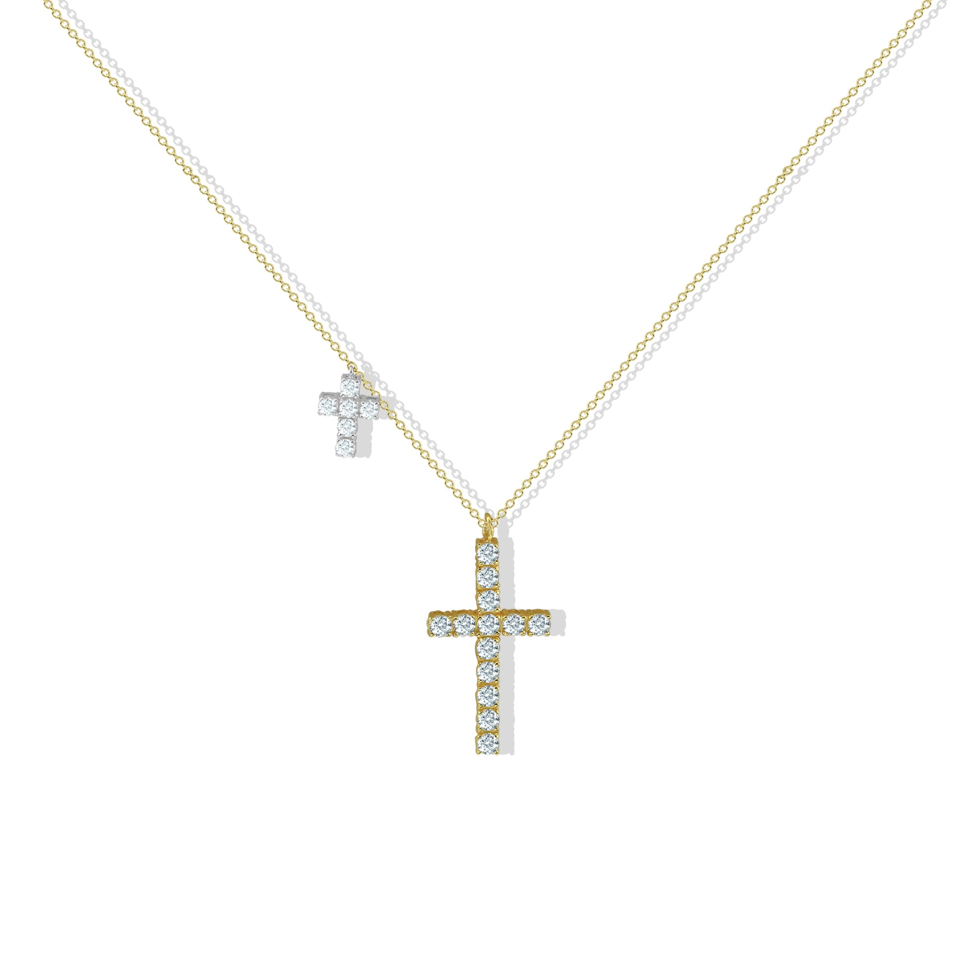 THE CZ DOUBLE CROSS PENDANT