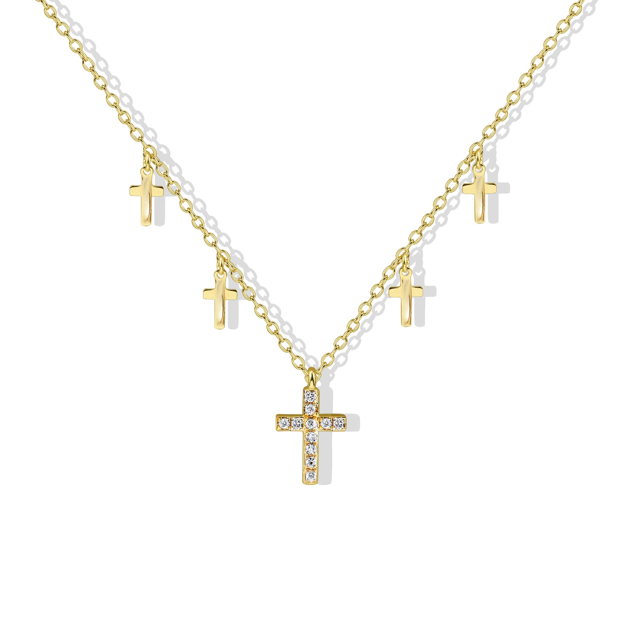 THE TINY MULTI CROSS NECKLACE