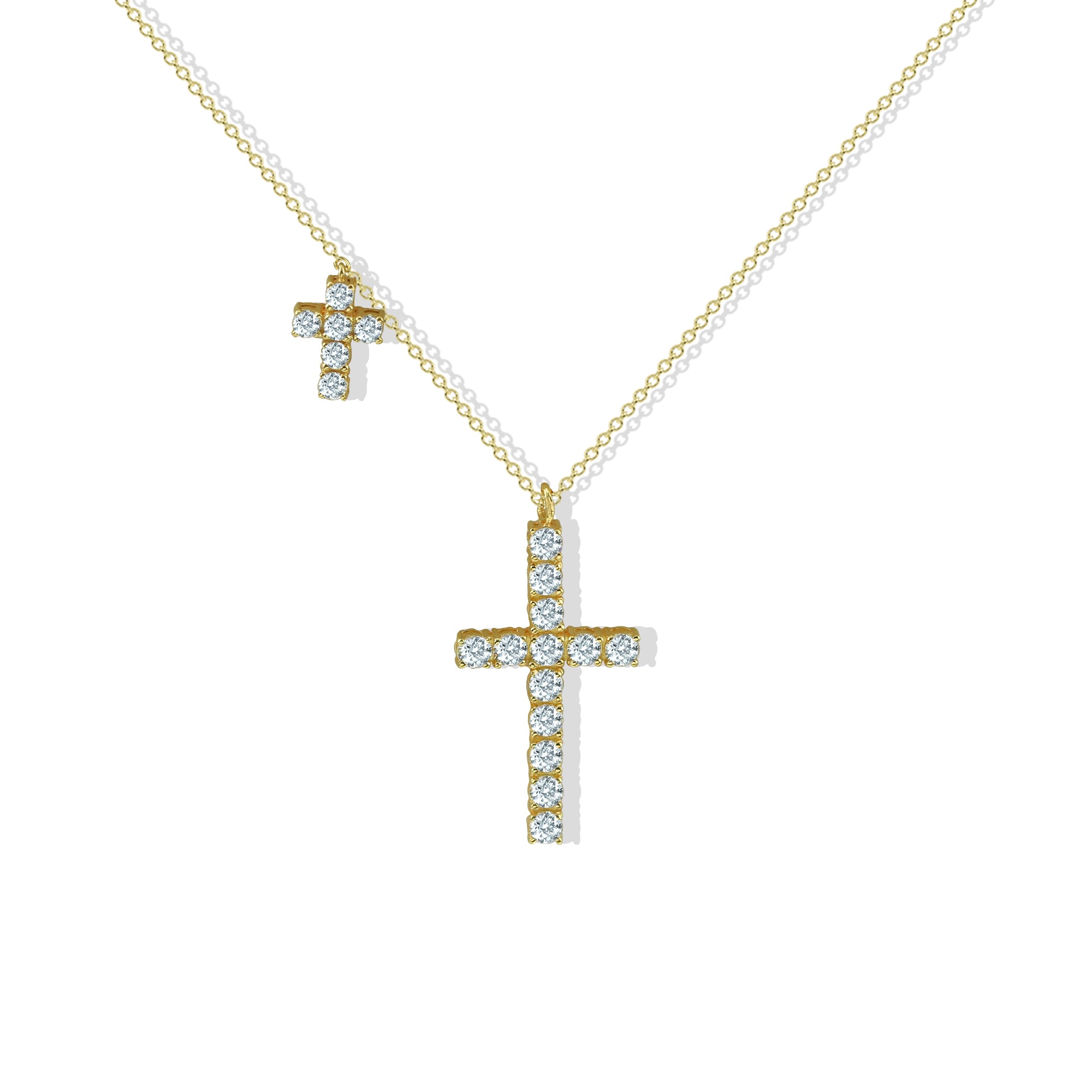 THE CZ DOUBLE CROSS PENDANT