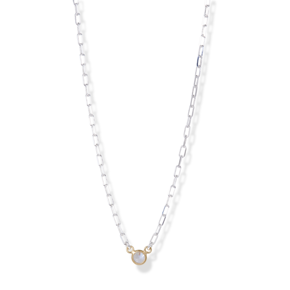 THE CZ CIRCLE CLIP CHAIN NECKLACE