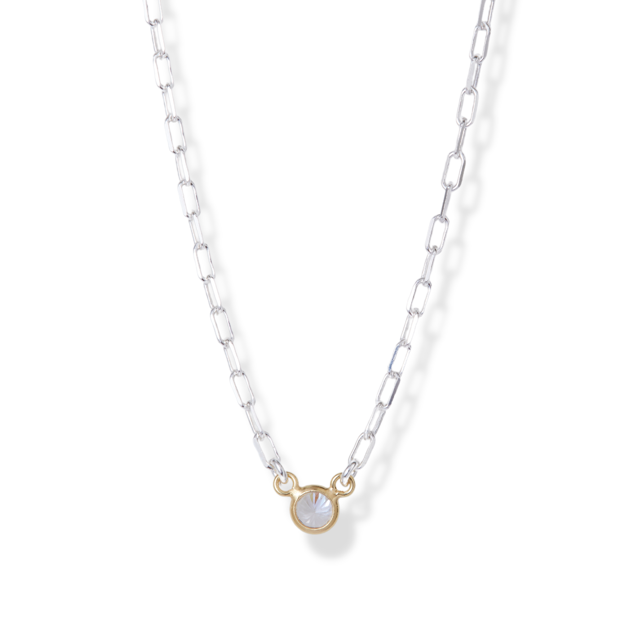 THE CZ CIRCLE CLIP CHAIN NECKLACE