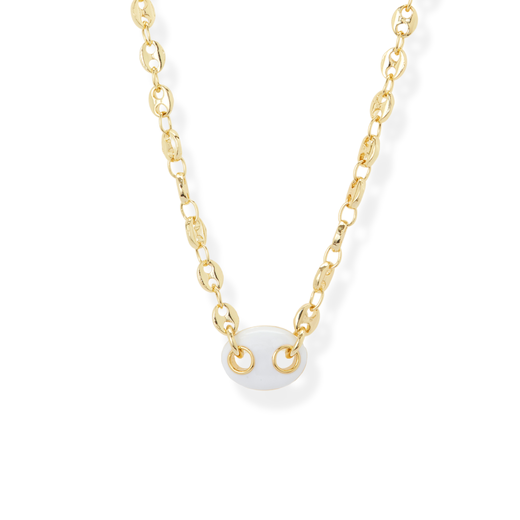 THE WHITE ENAMEL MARINER CHAIN NECKLACE