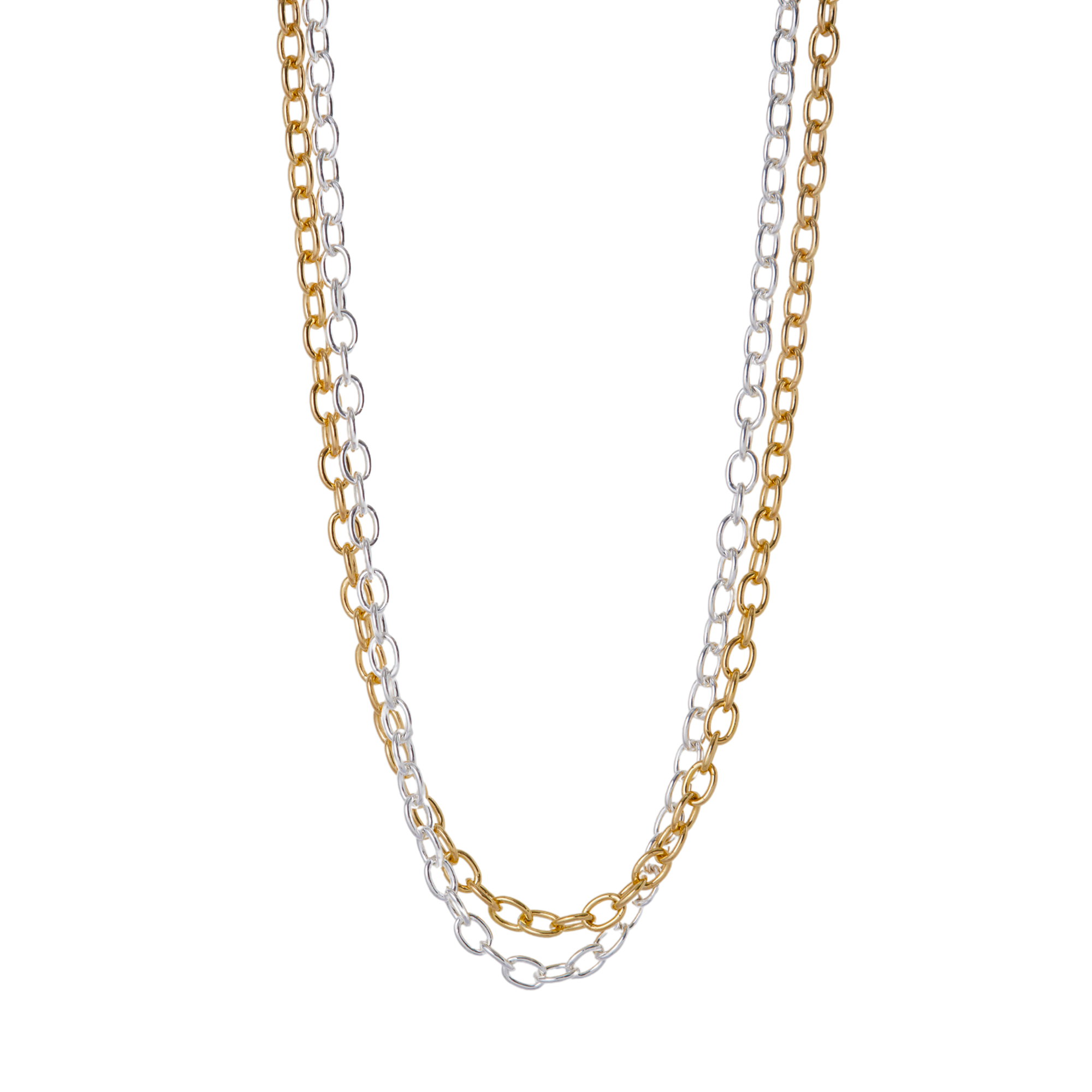 THE TWO TONE OVAL CHAIN NECKLACE