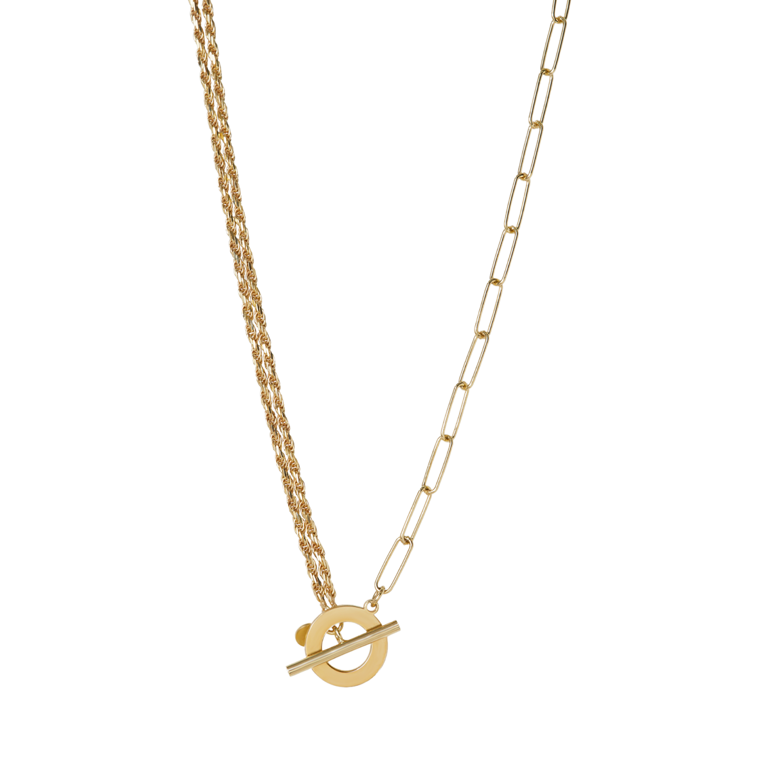 THE DOUBLE ROPE CLIP CHAIN TOGGLE NECKLACE
