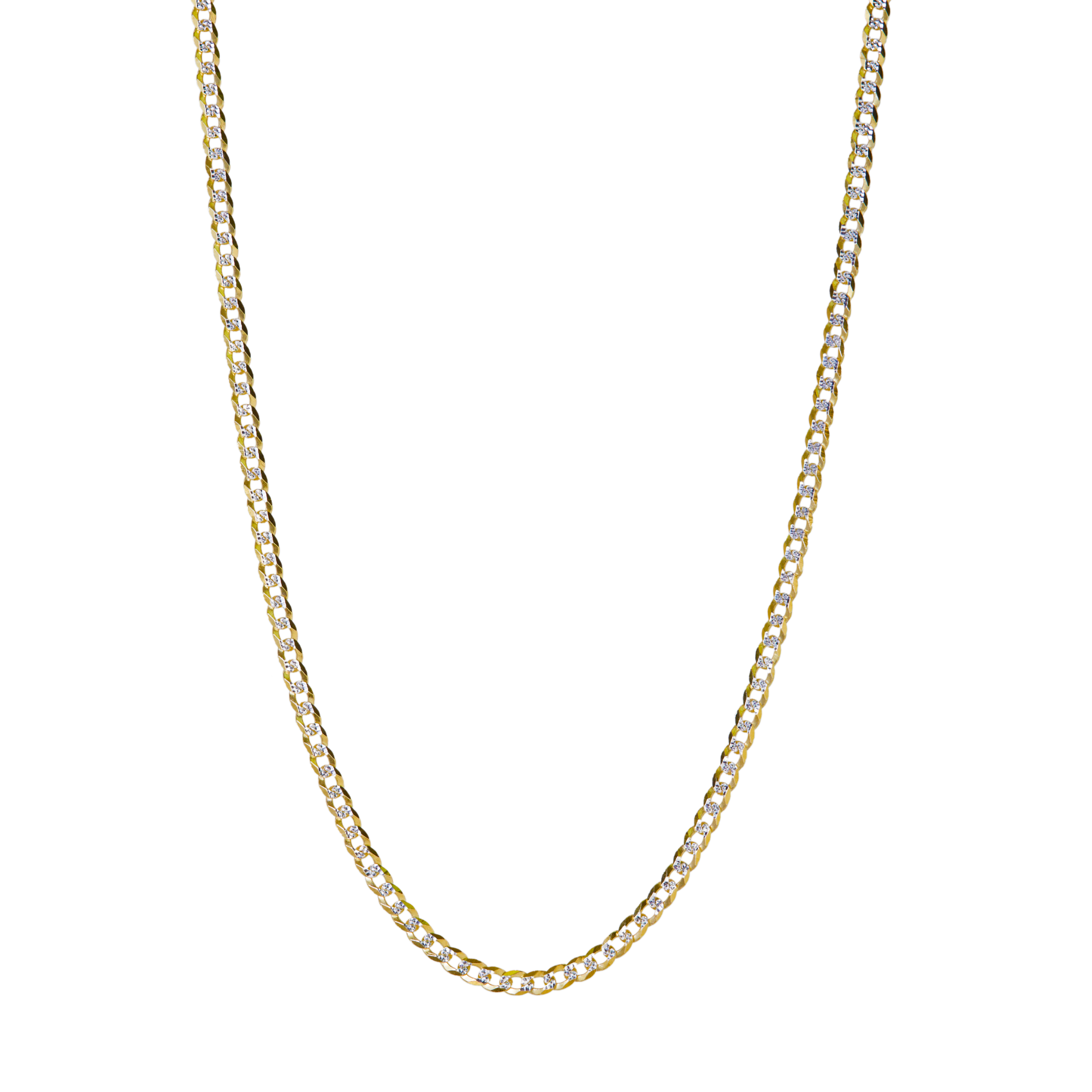 THE TWO TONE PAVE CURB CHAIN NECKLACE