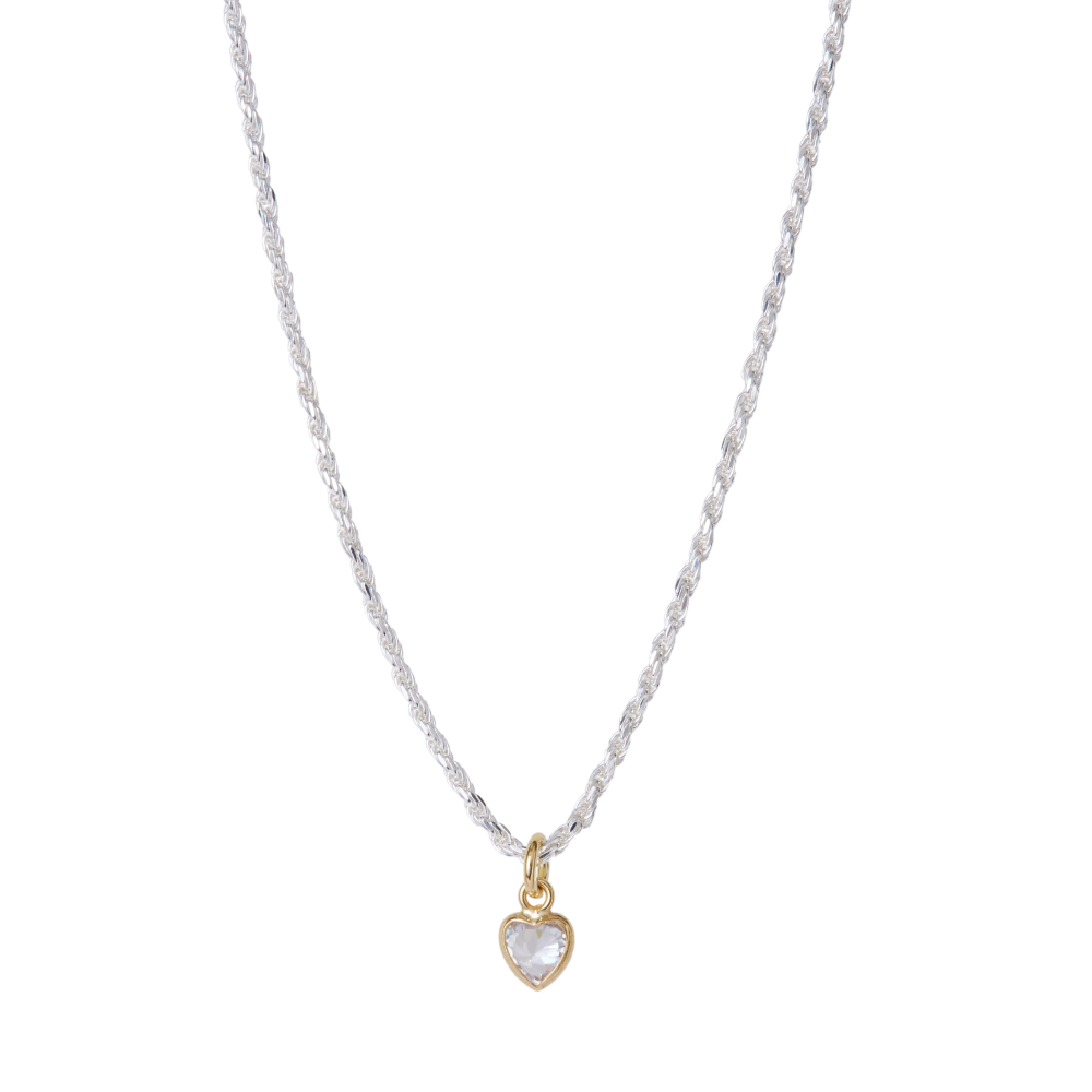 Non-Tarnish CZ Heart Necklace