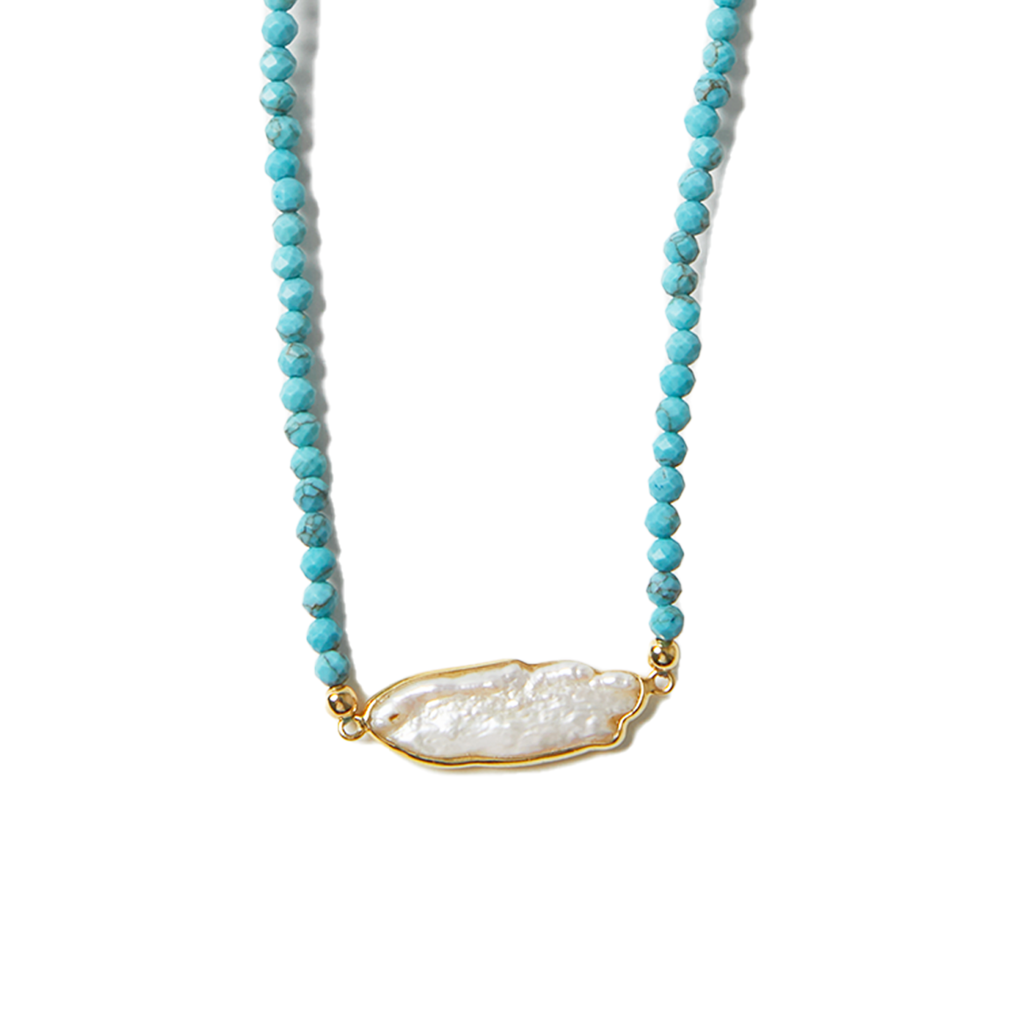 THE PEARL BEZELED NECKLACE