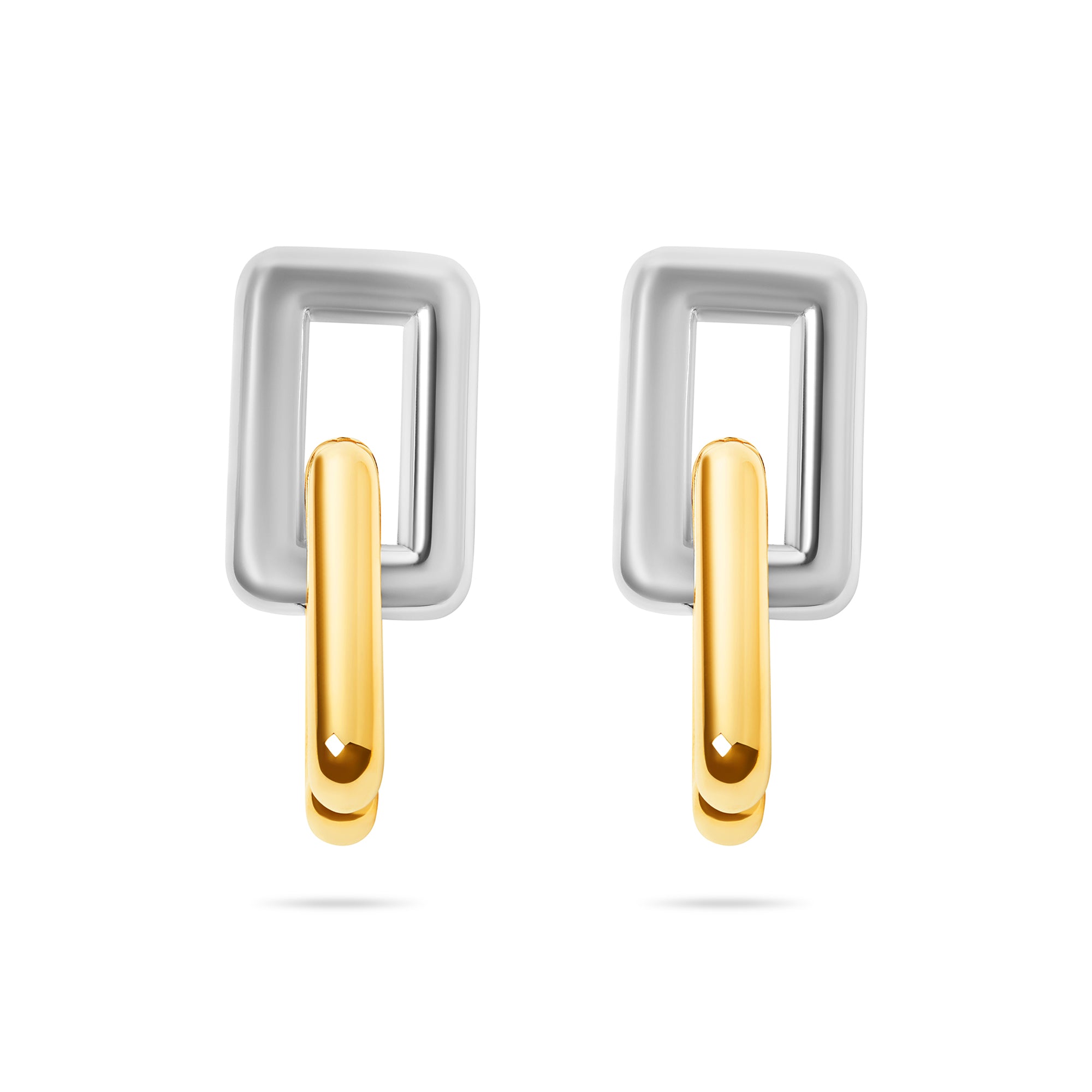 THE TWO TONE BOX CHAIN EARRING