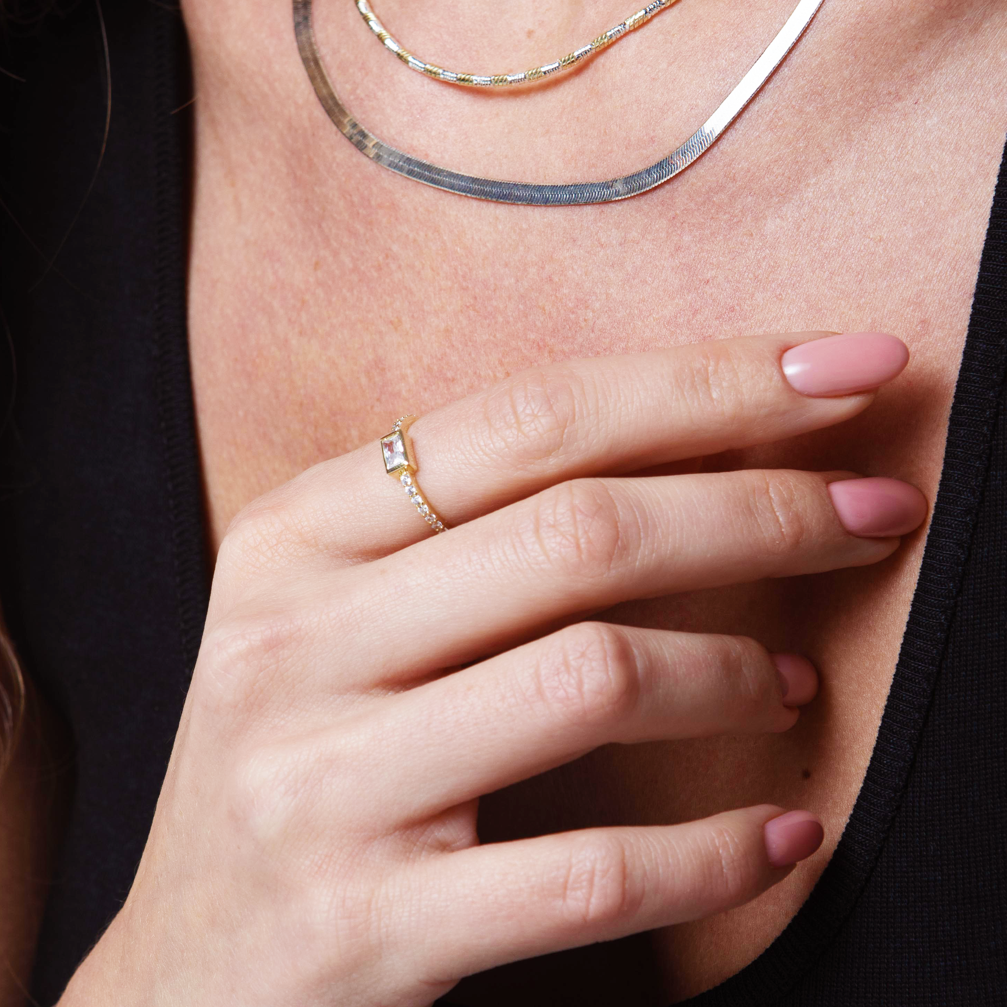 THE PAVE BAGUETTE RING