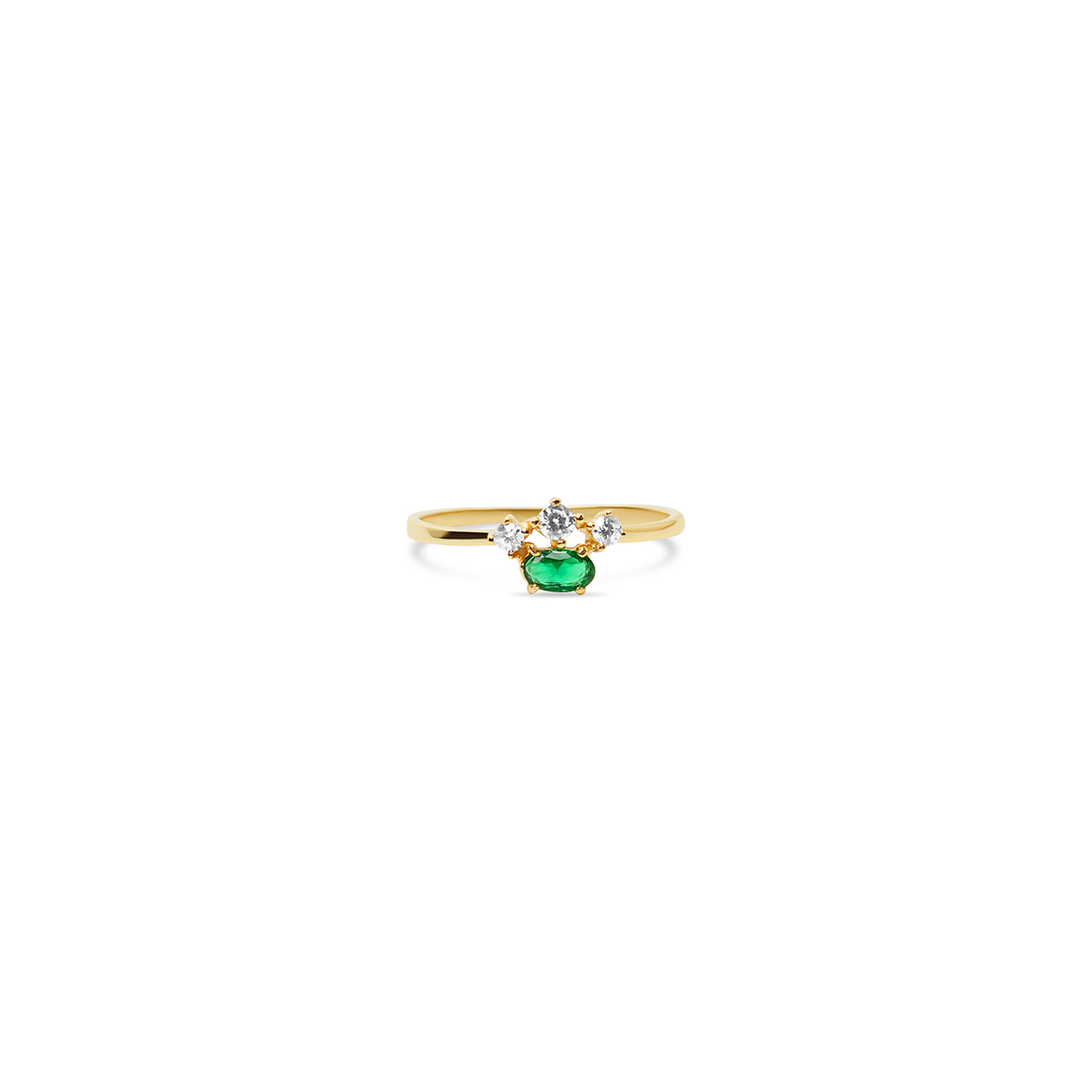 THE EMERALD GREEN CZ DAINTY RING