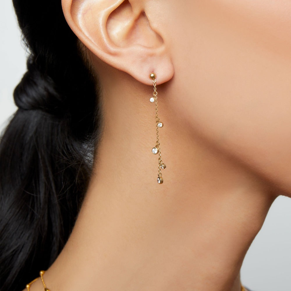 THE CZ CHARM DROP EARRING