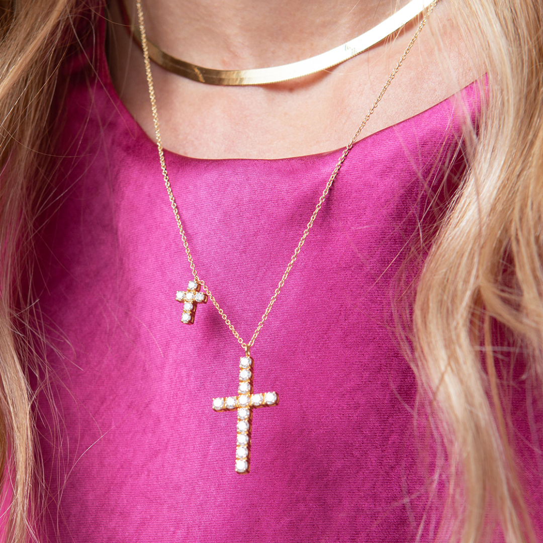 THE CZ DOUBLE CROSS PENDANT