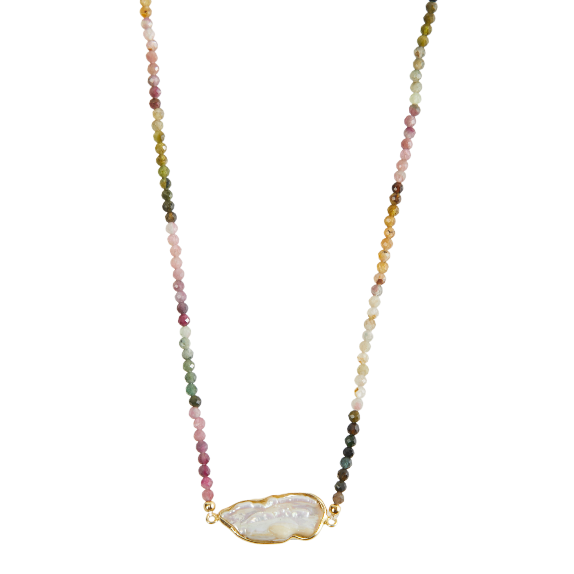 THE PEARL BEZELED NECKLACE