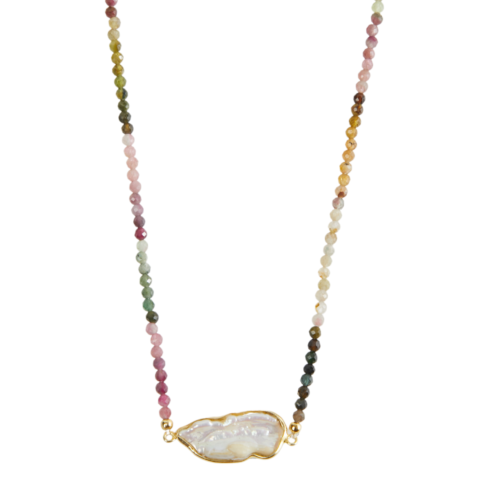 THE PEARL BEZELED NECKLACE
