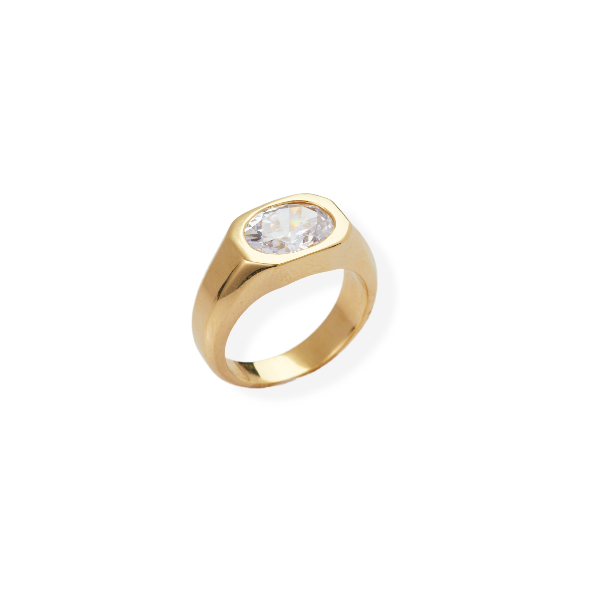 THE OVAL CZ BEZEL RING
