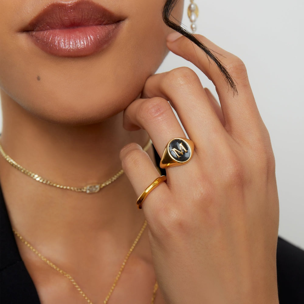 THE ENAMEL INITIAL RING