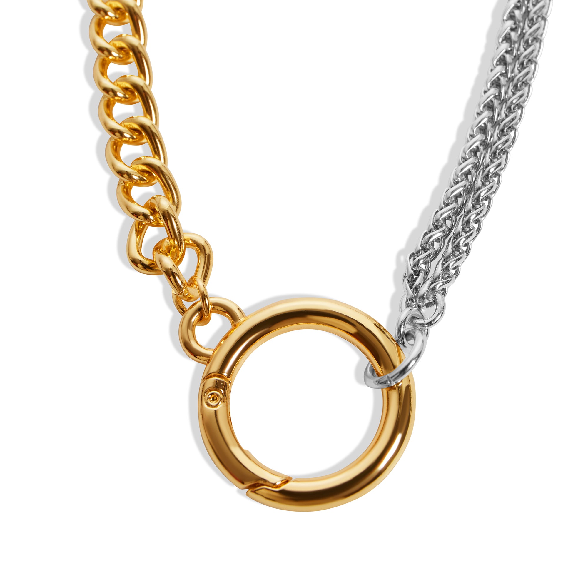THE TWO TONE OPEN CIRCLE NECKLACE