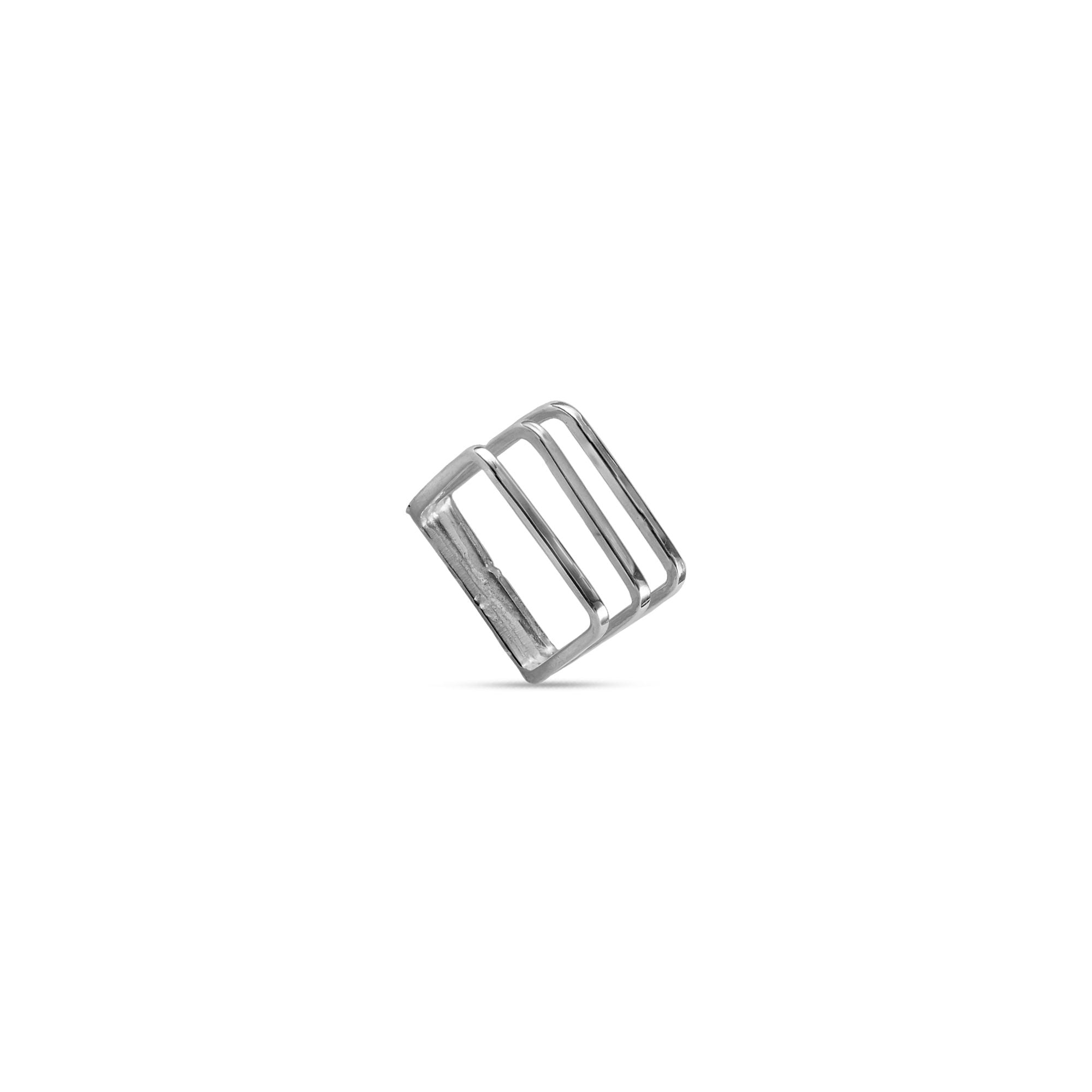 THE SILVER OPEN CAGE RING