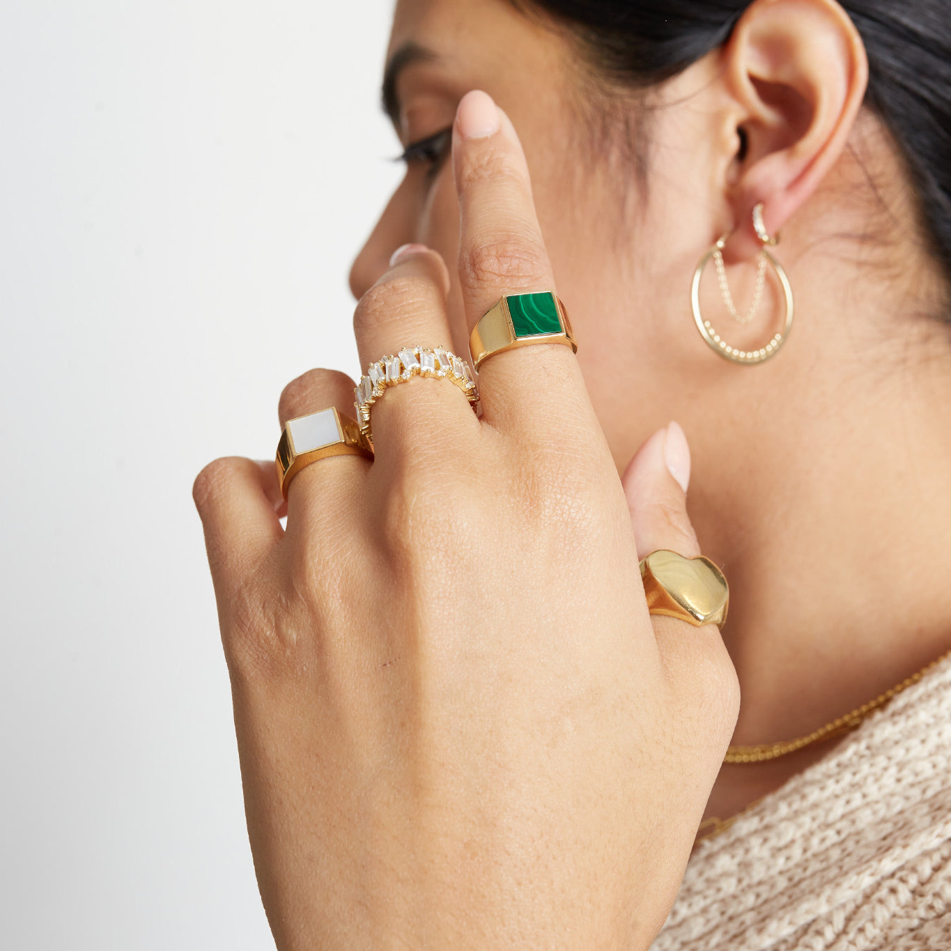 THE MOTHER OF PEARL SQUARE RING