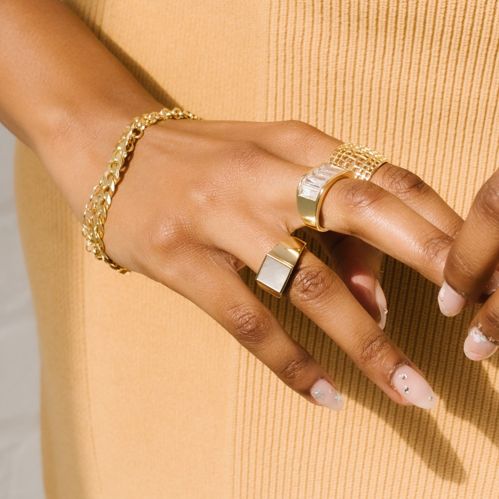 THE MOTHER OF PEARL SQUARE RING