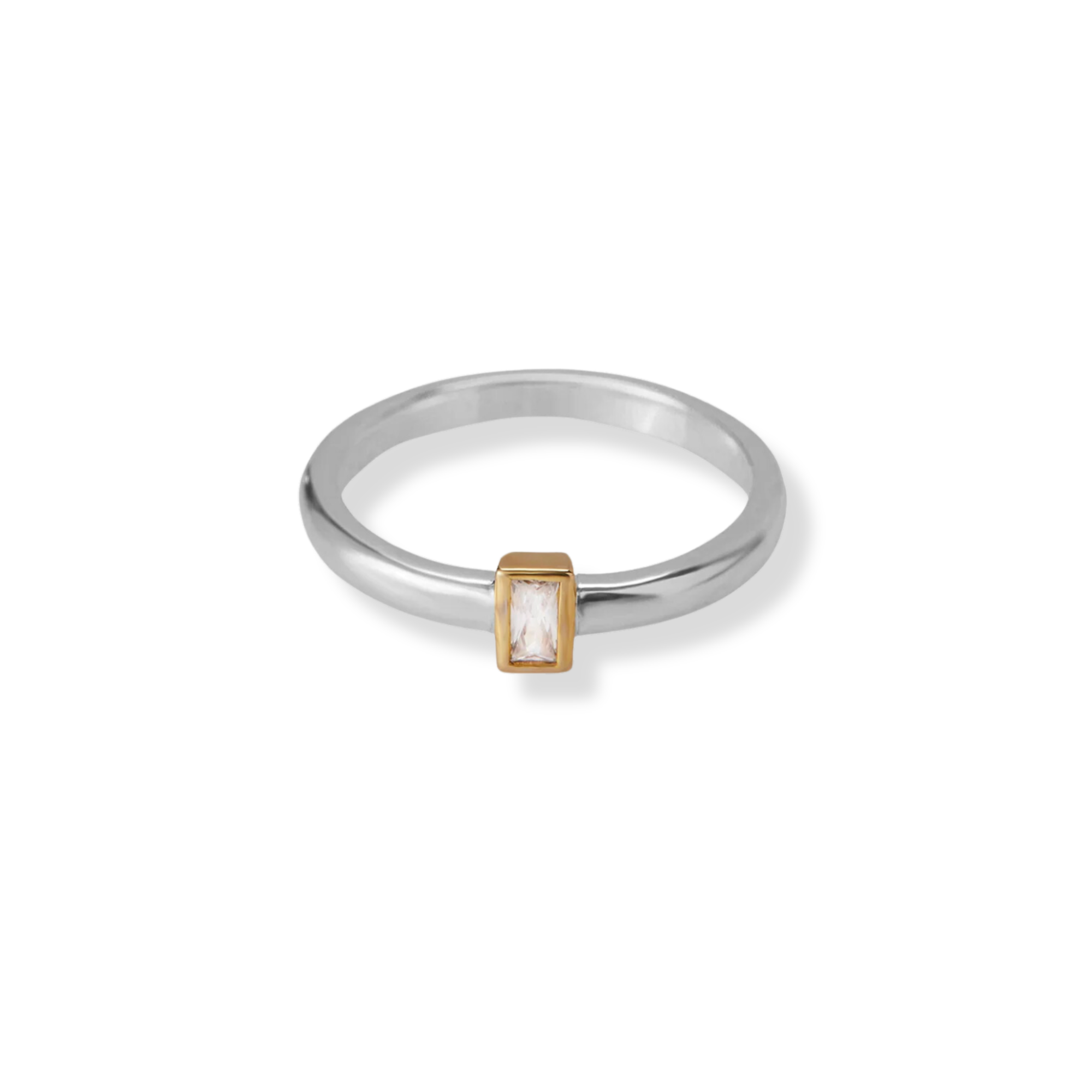 THE TWO TONE BAGUETTE RING
