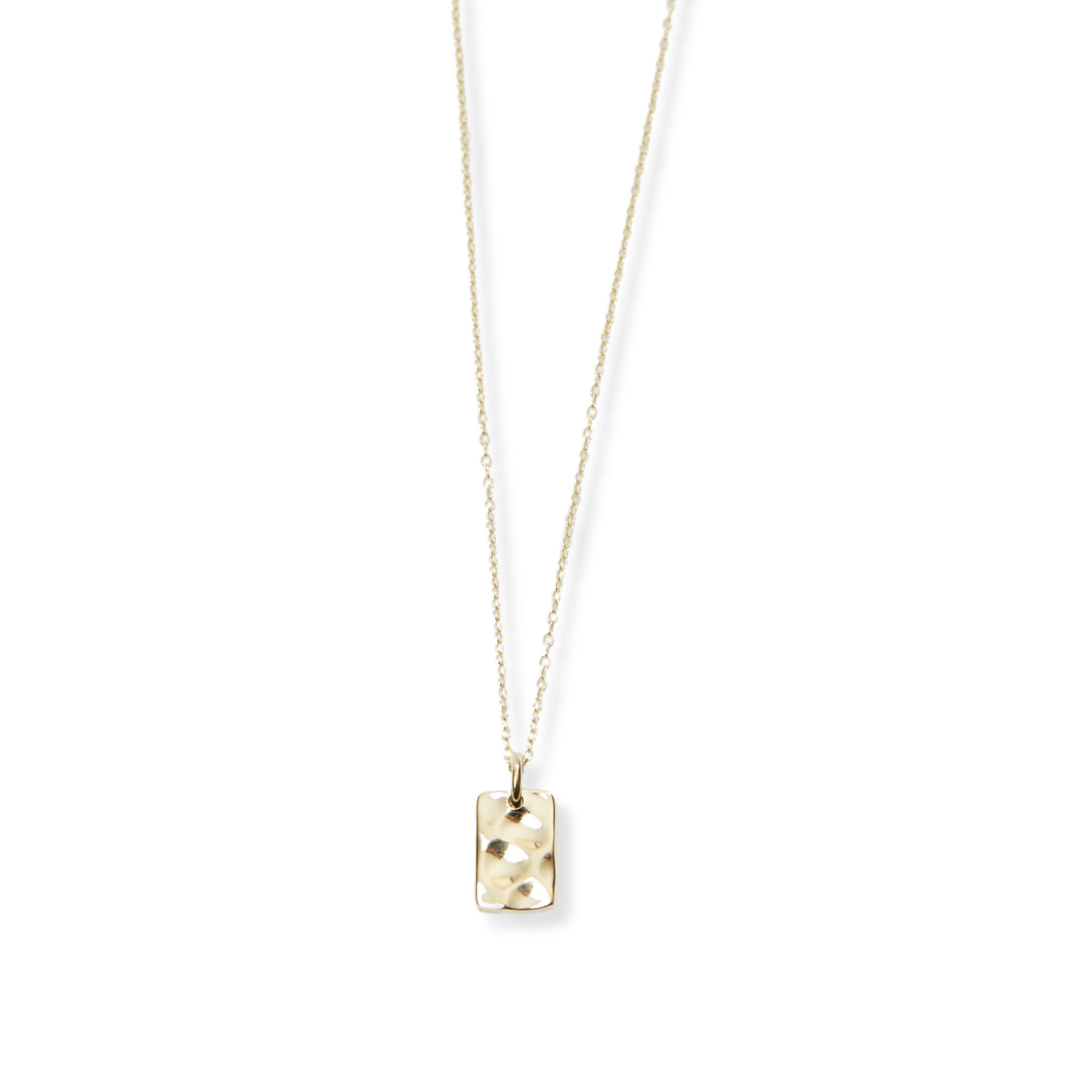 THE HAMMERED RECTANGLE PENDANT NECKLACE