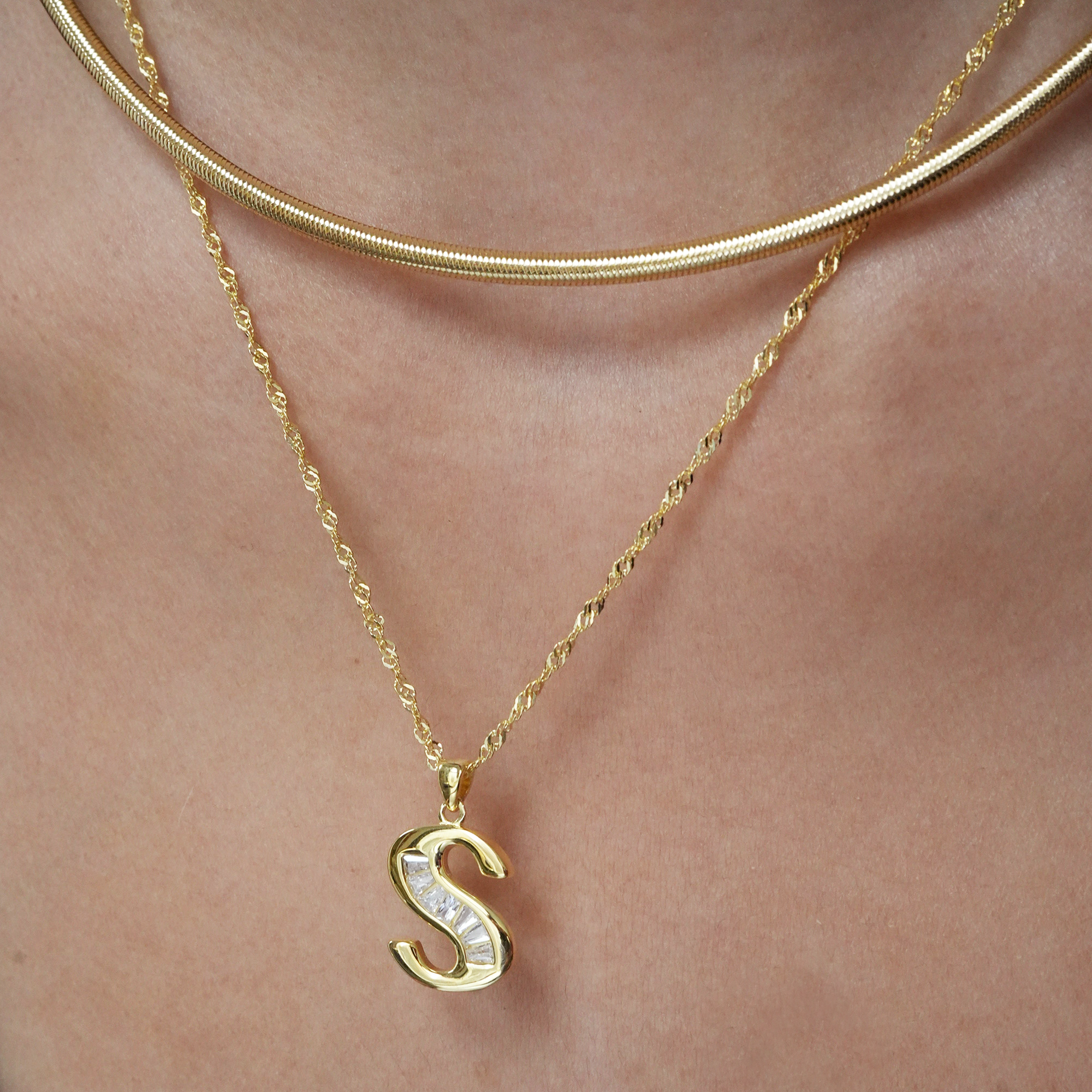 THE CZ INITIAL NECKLACE