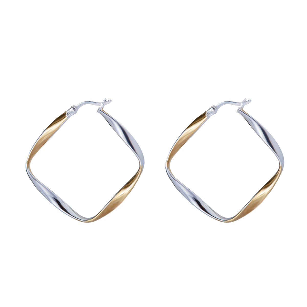 THE TWO TONE TWITSTED SQUARE HOOP