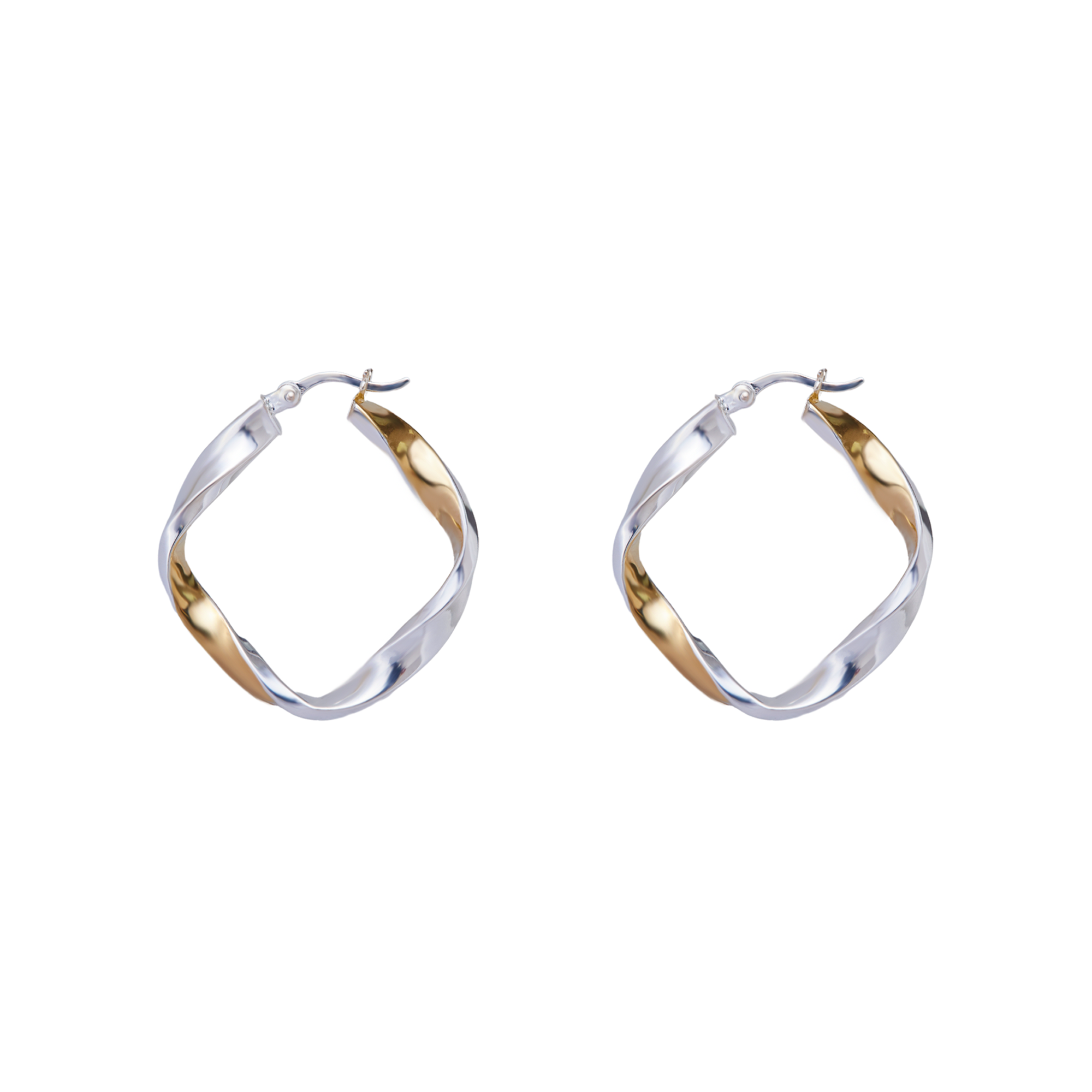 THE TWO TONE TWITSTED SQUARE HOOP