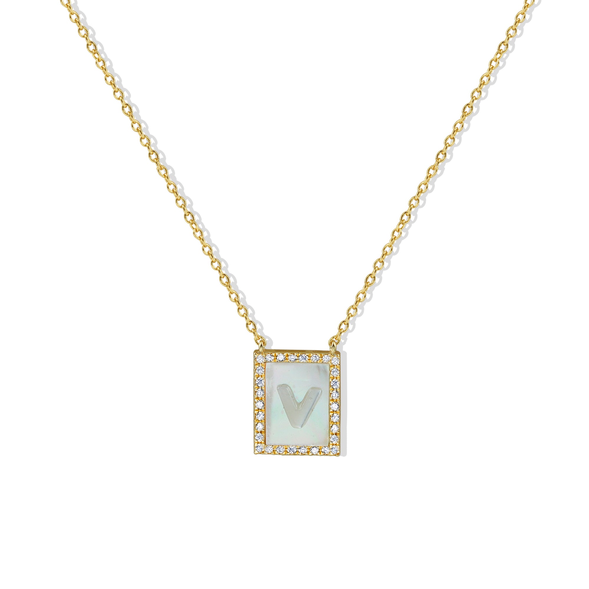 THE MOTHER OF PEARL INITIAL PENDANT