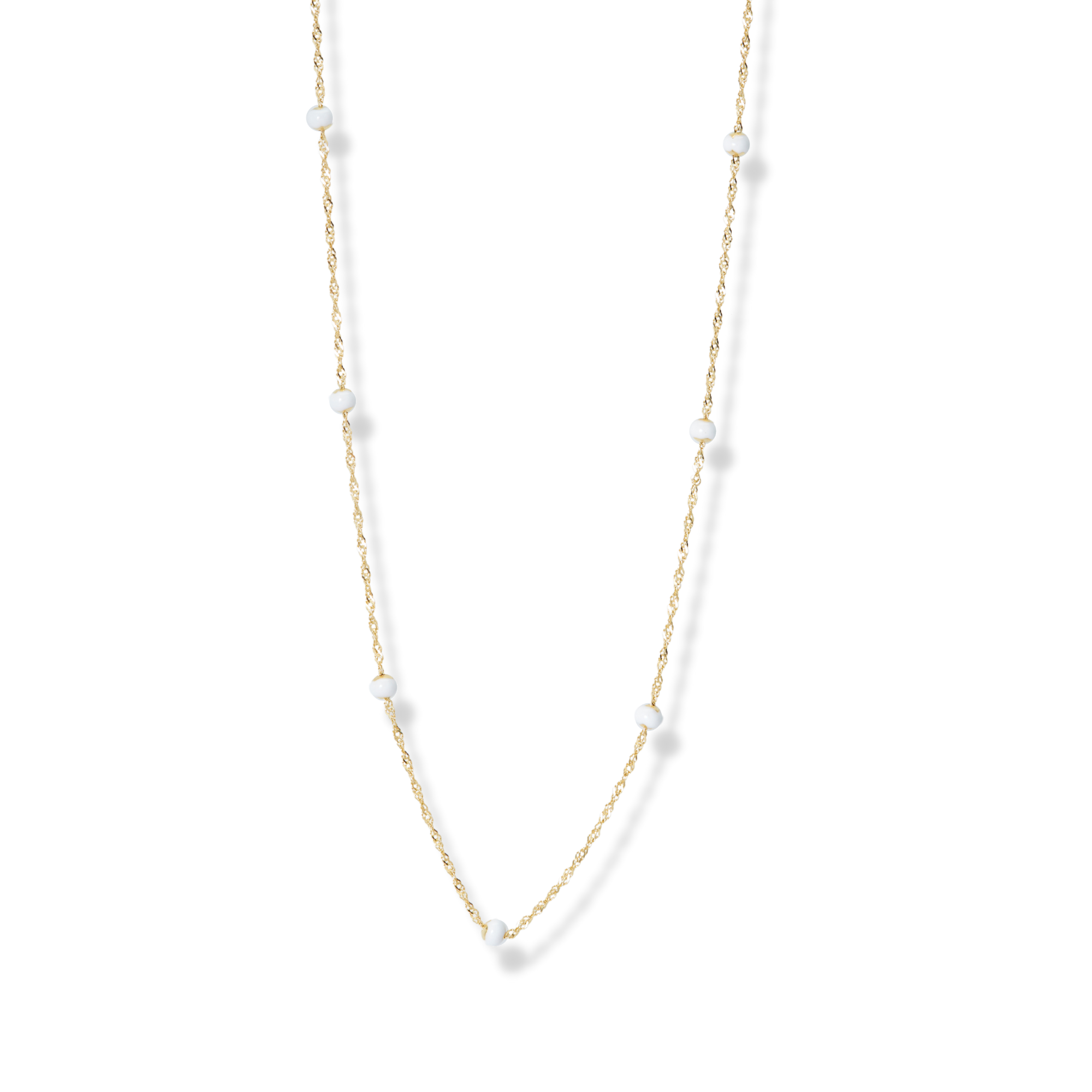 THE WHITE BALL CHAIN NECKLACE