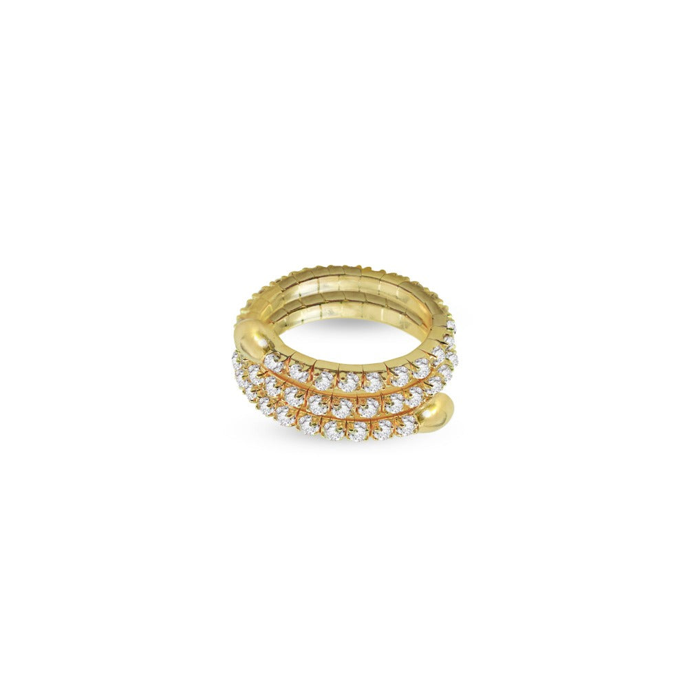THE THREE ROW CZ RING