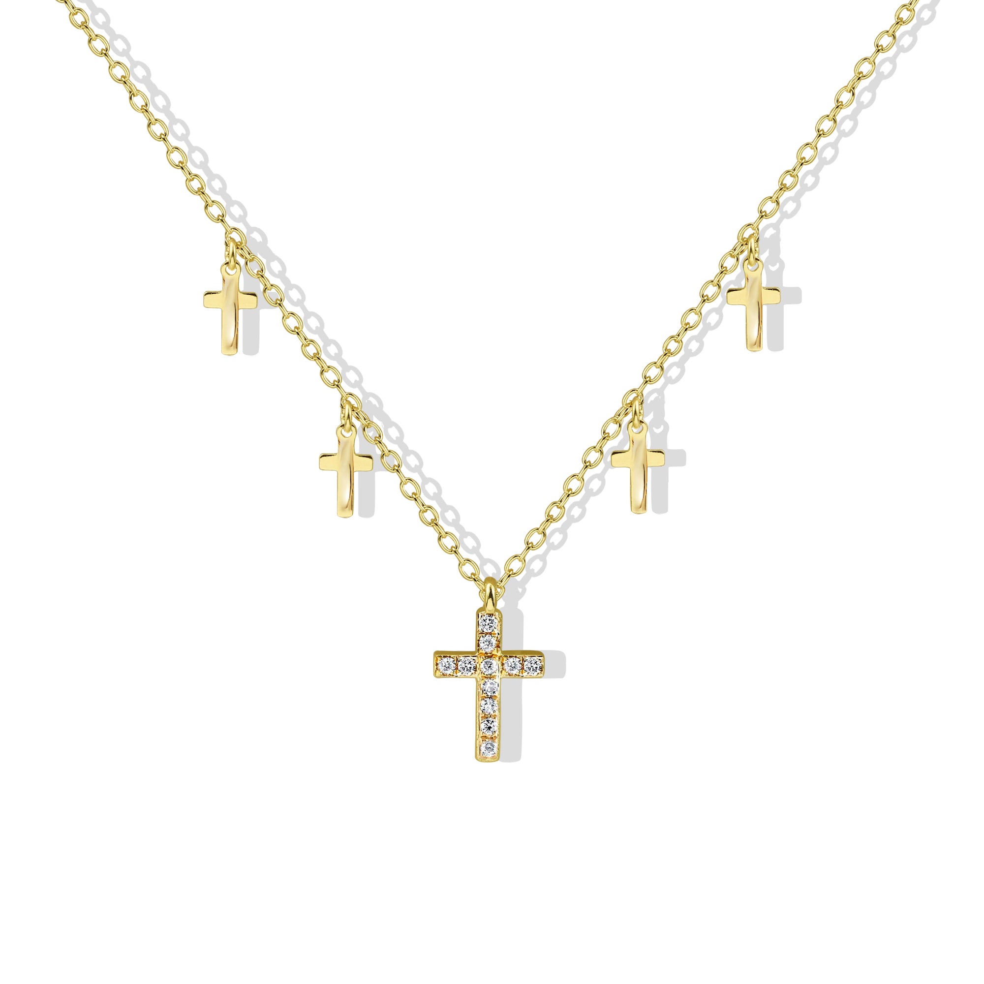 THE TINY MULTI CROSS NECKLACE