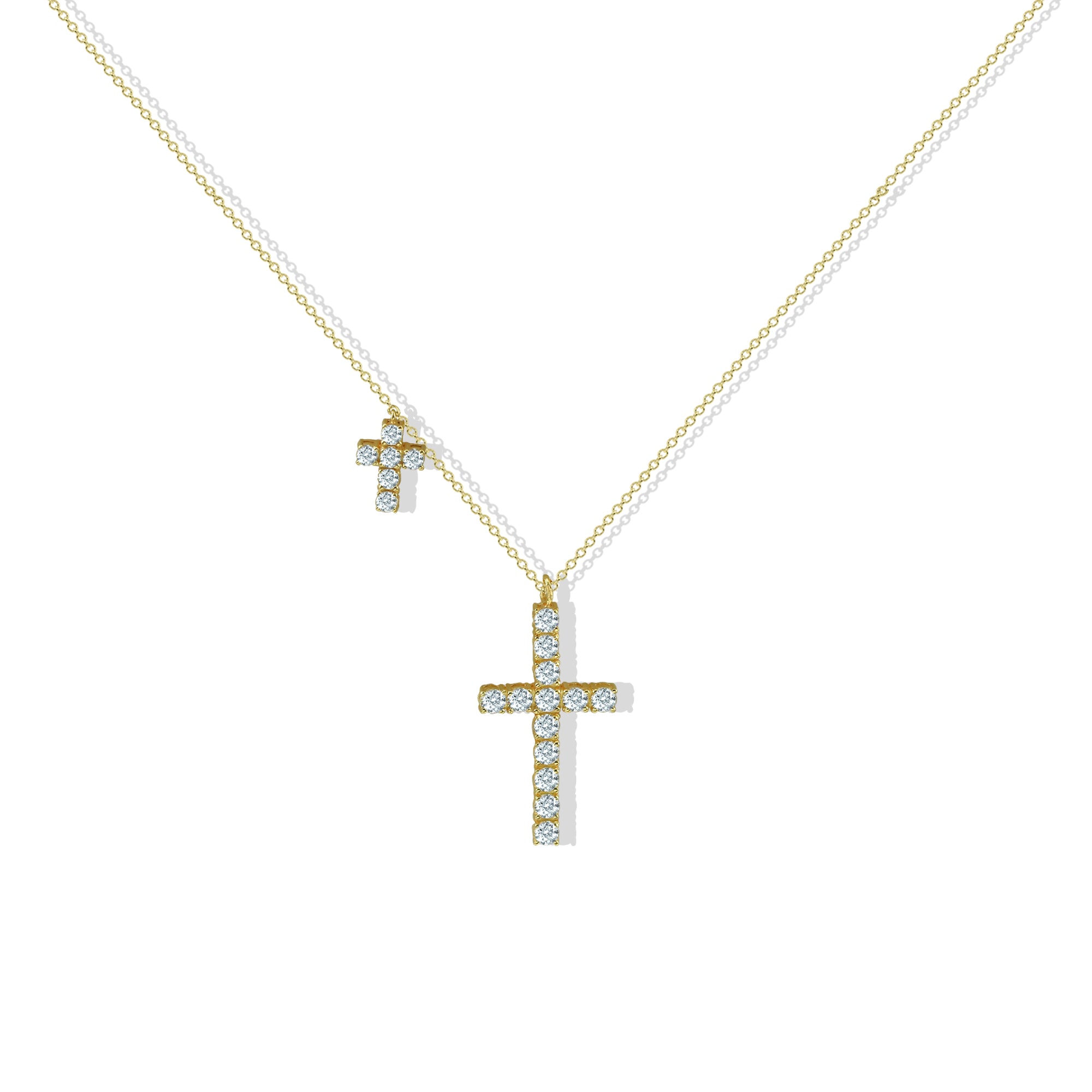 THE CZ DOUBLE CROSS PENDANT