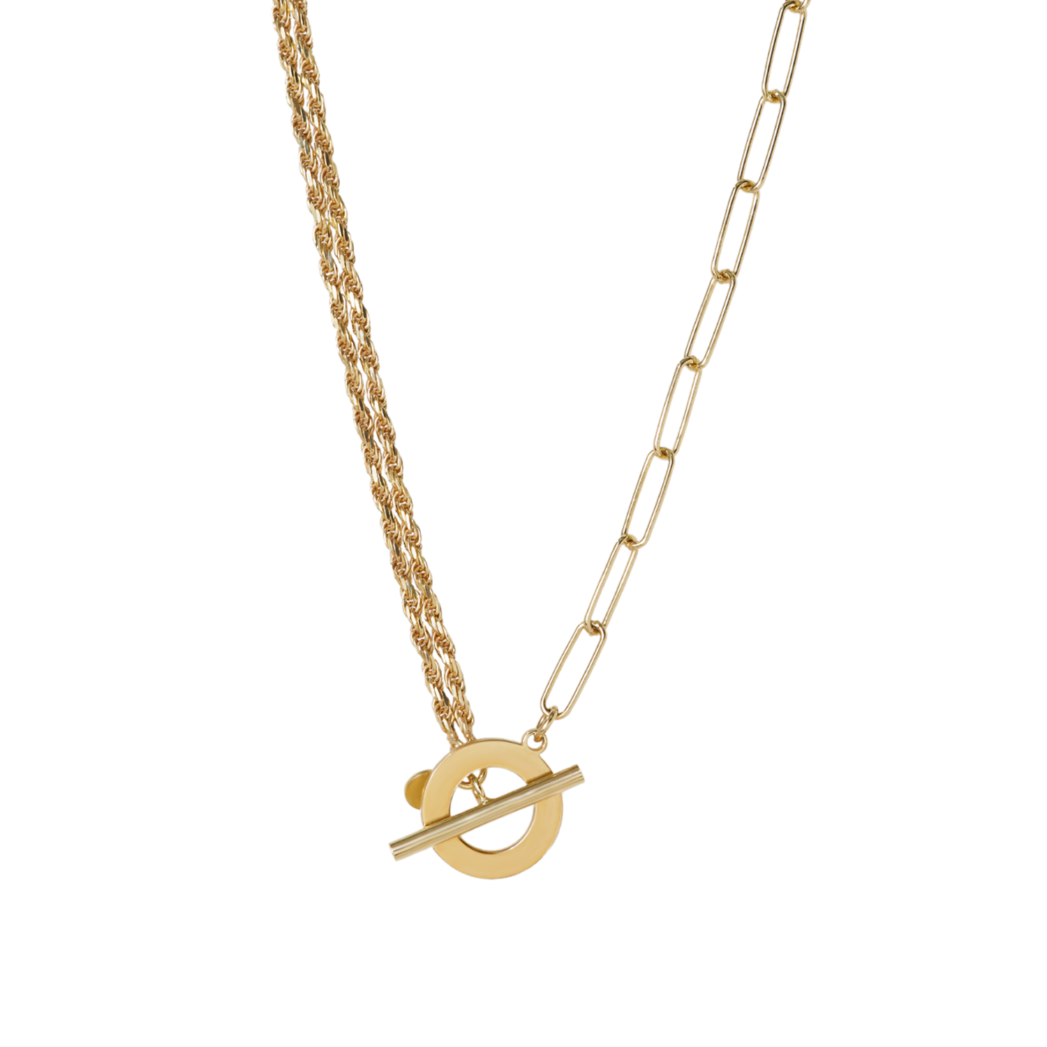THE DOUBLE ROPE CLIP CHAIN TOGGLE NECKLACE