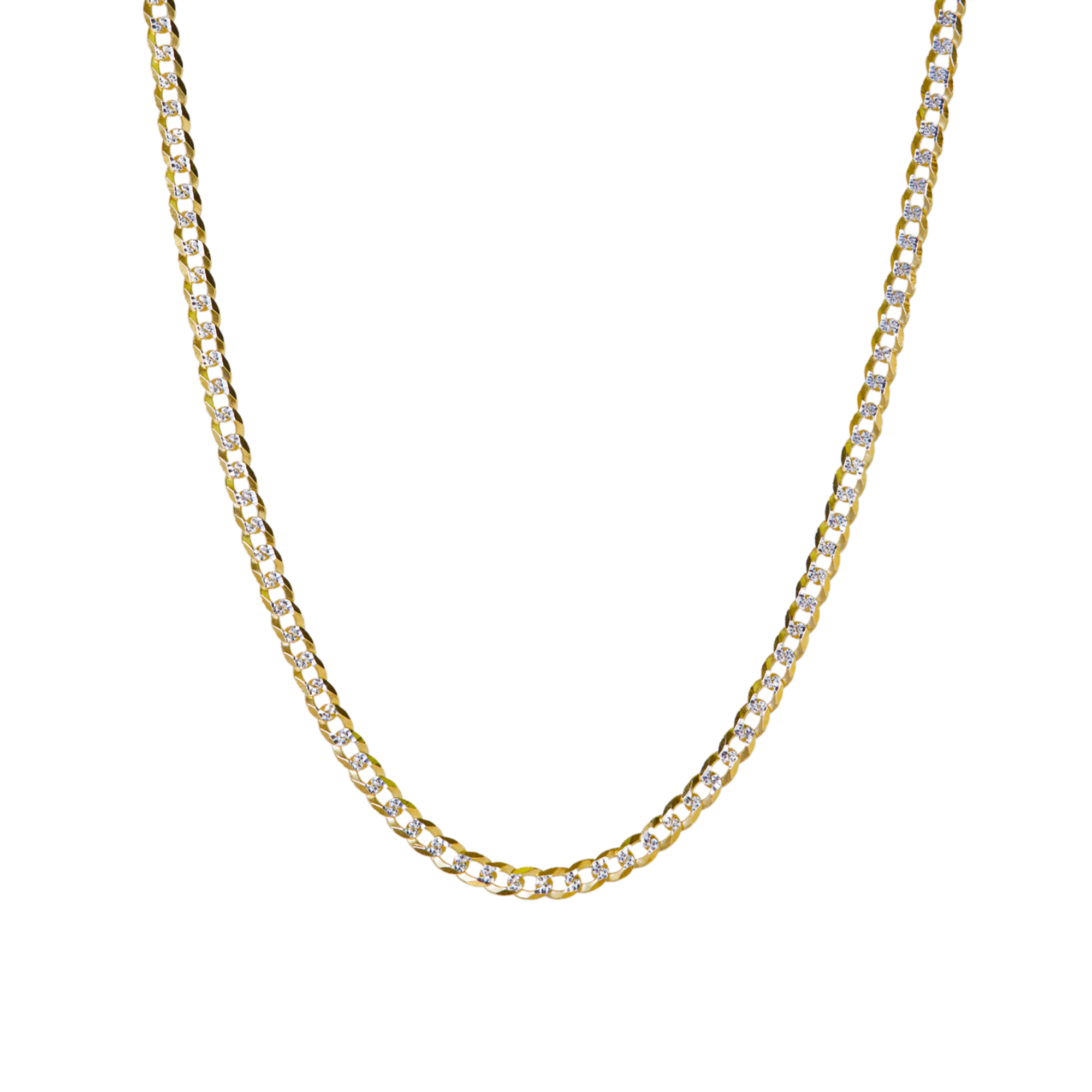 THE TWO TONE PAVE CURB CHAIN NECKLACE
