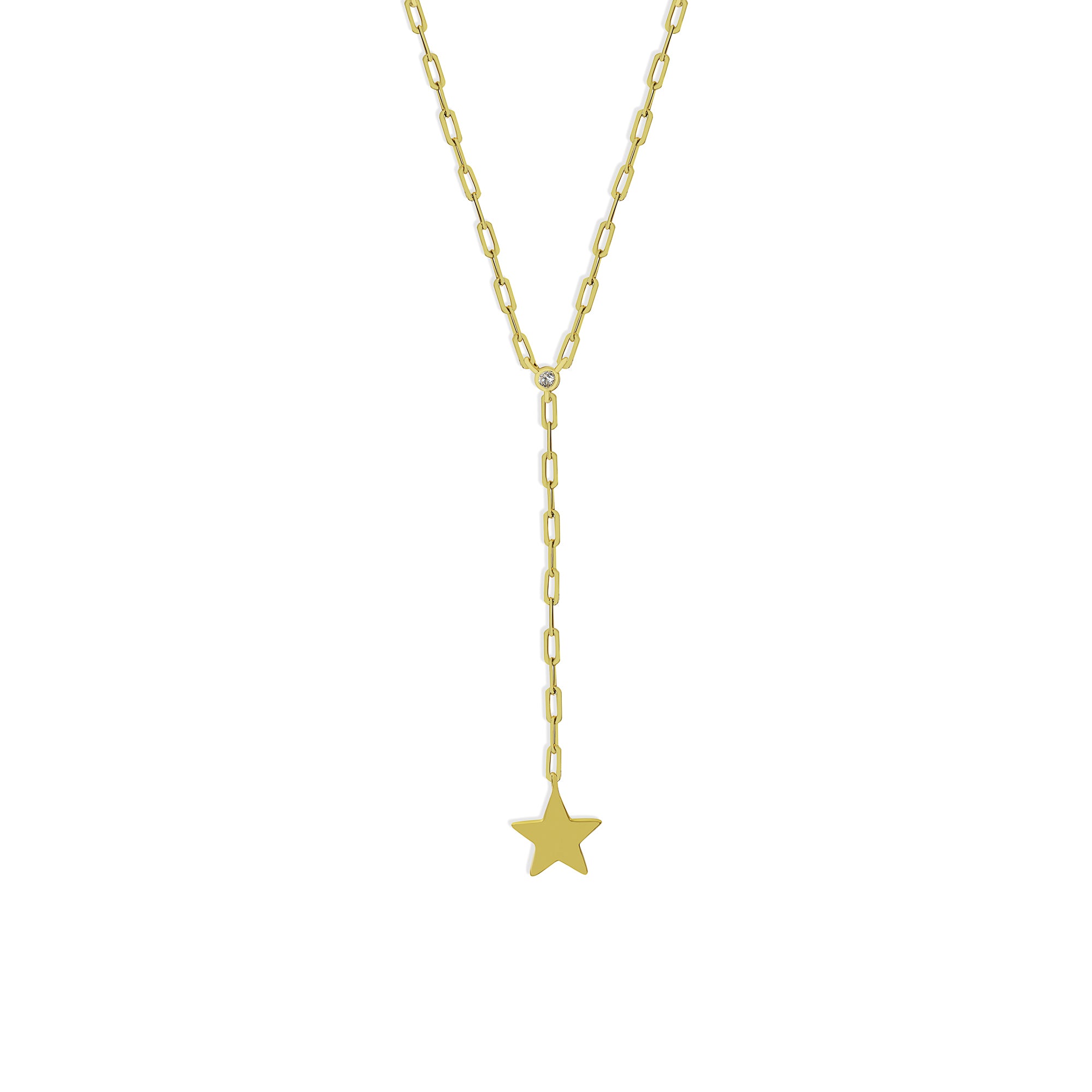 PAPERCLIP STAR LARIAT NECKLACE