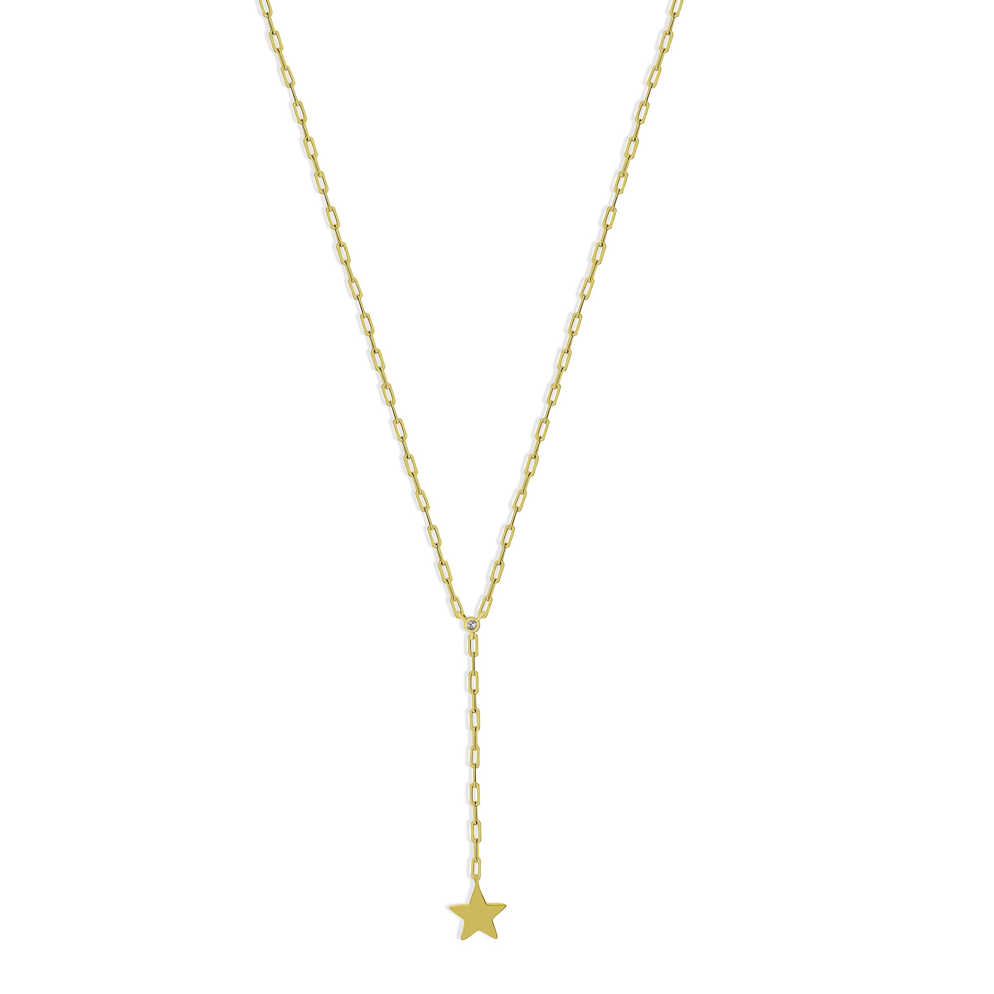 PAPERCLIP STAR LARIAT NECKLACE