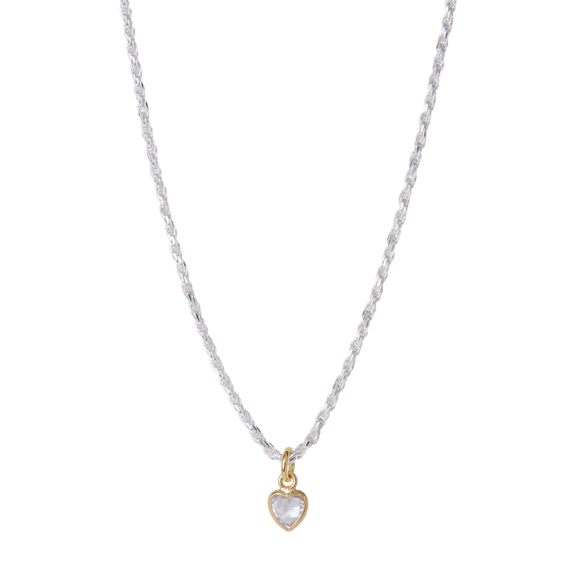 THE CZ HEART ROPE NECKLACE