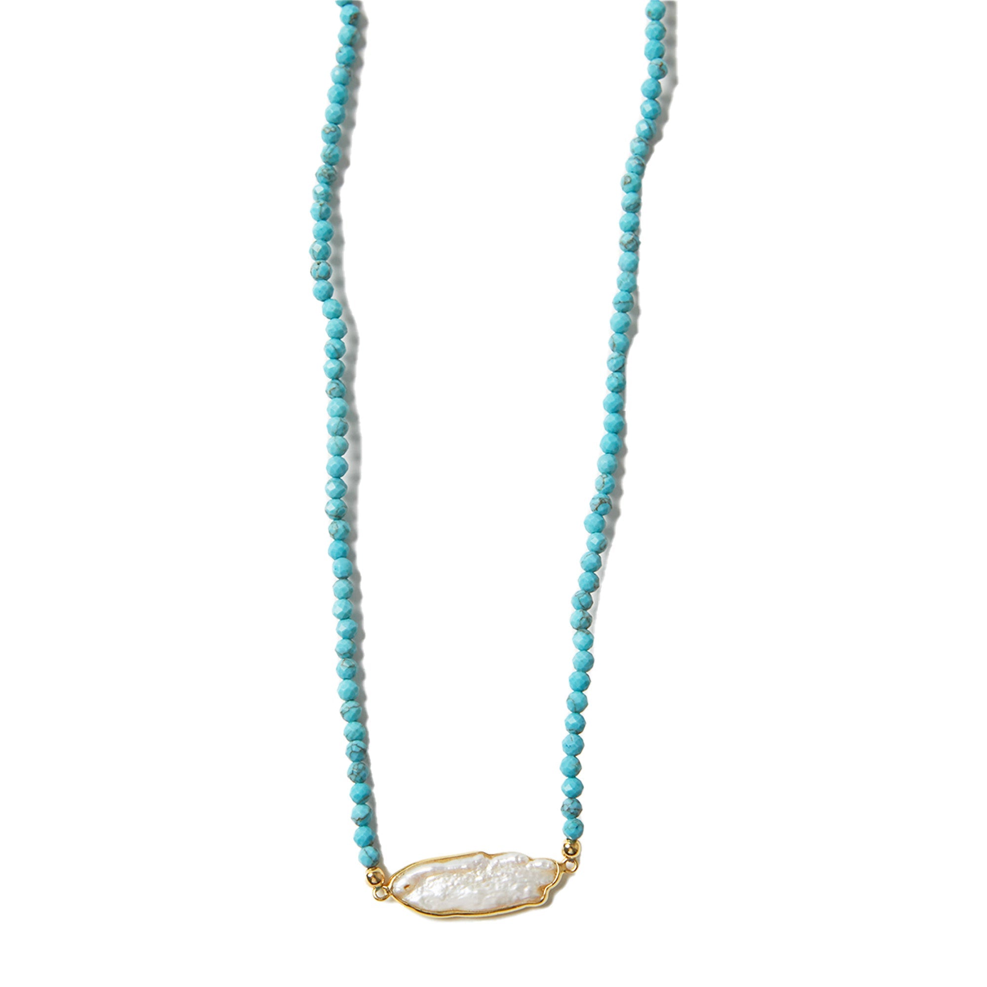 THE PEARL BEZELED NECKLACE