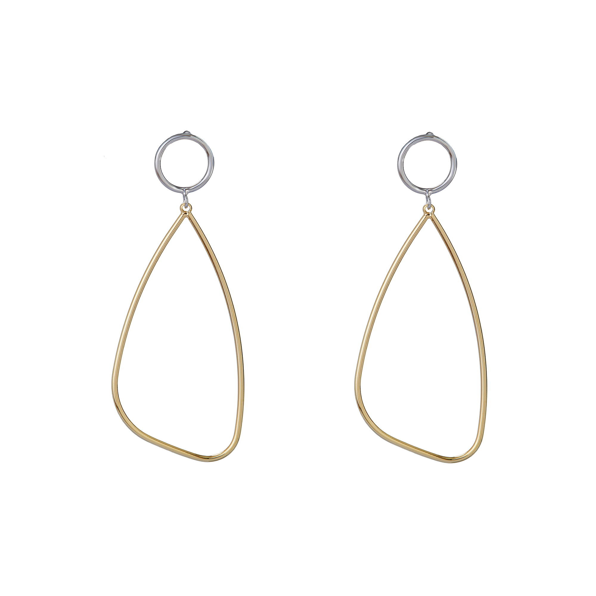 THE TWO TONE STATEMENT DROP EARRING